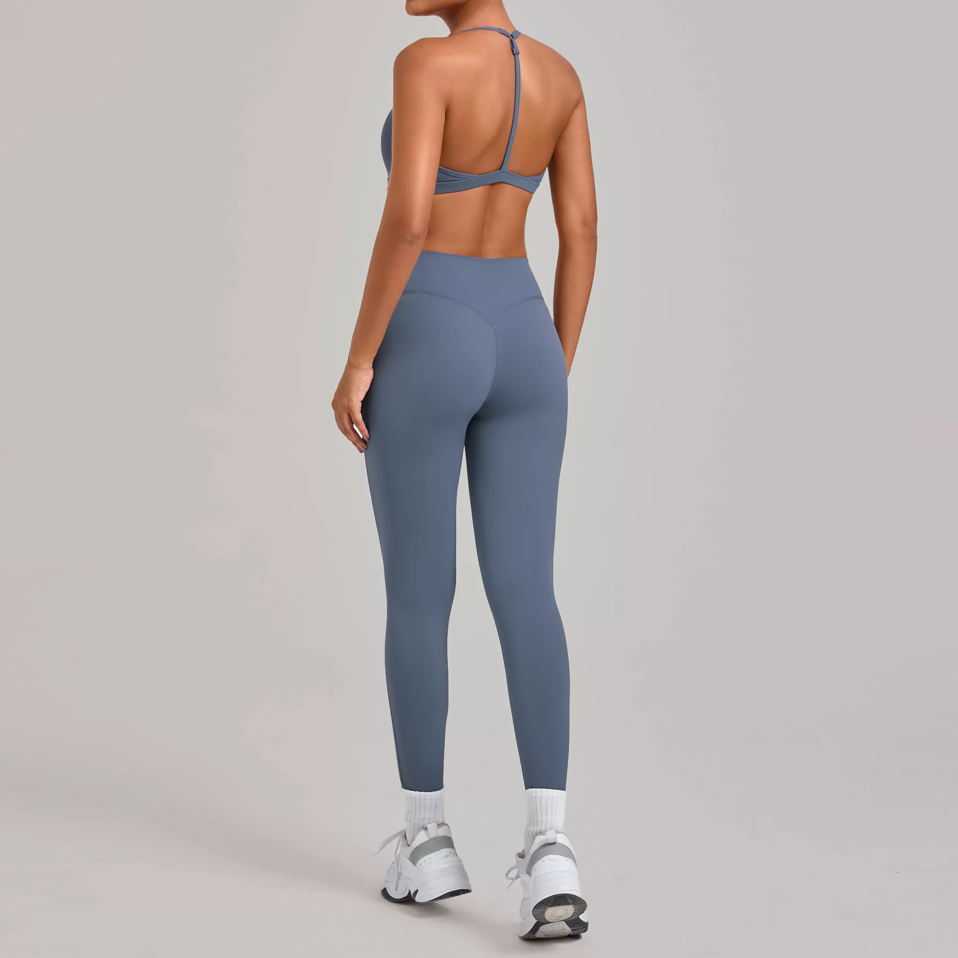 Conjunto de 2 piezas de ropa deportiva para mujer, leggings de gimnasio, sujetador deportivo, ropa de yoga, FGB2713+86600