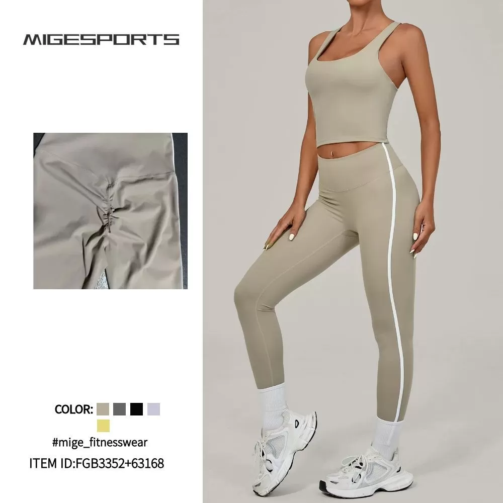 Ropa deportiva para mujer, leggings deportivos, camisetas sin mangas, sujetadores, conjuntos de yoga y entrenamiento, FGB3352+63168