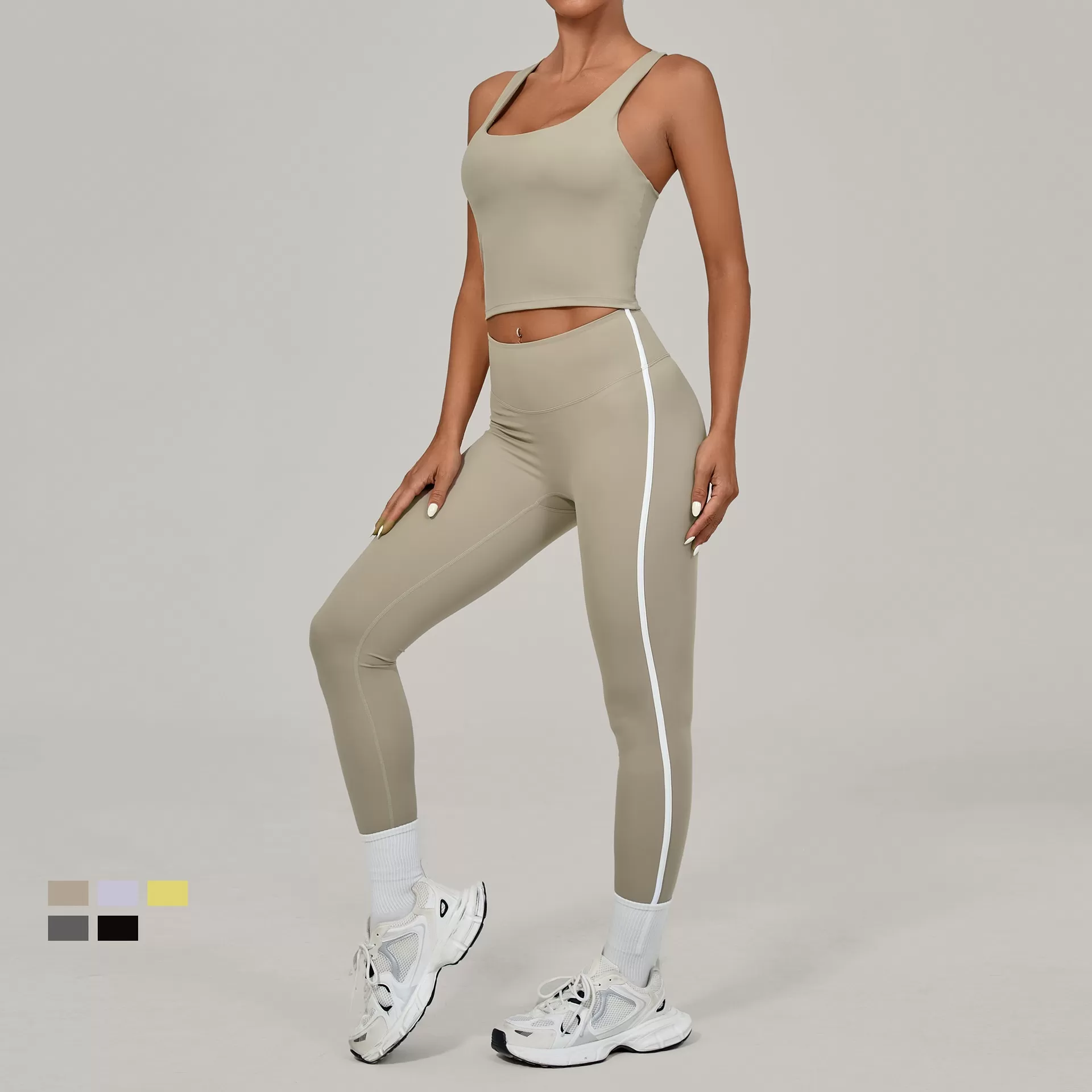 Ropa deportiva para mujer, leggings deportivos, camisetas sin mangas, sujetadores, conjuntos de yoga y entrenamiento, FGB3352+63168