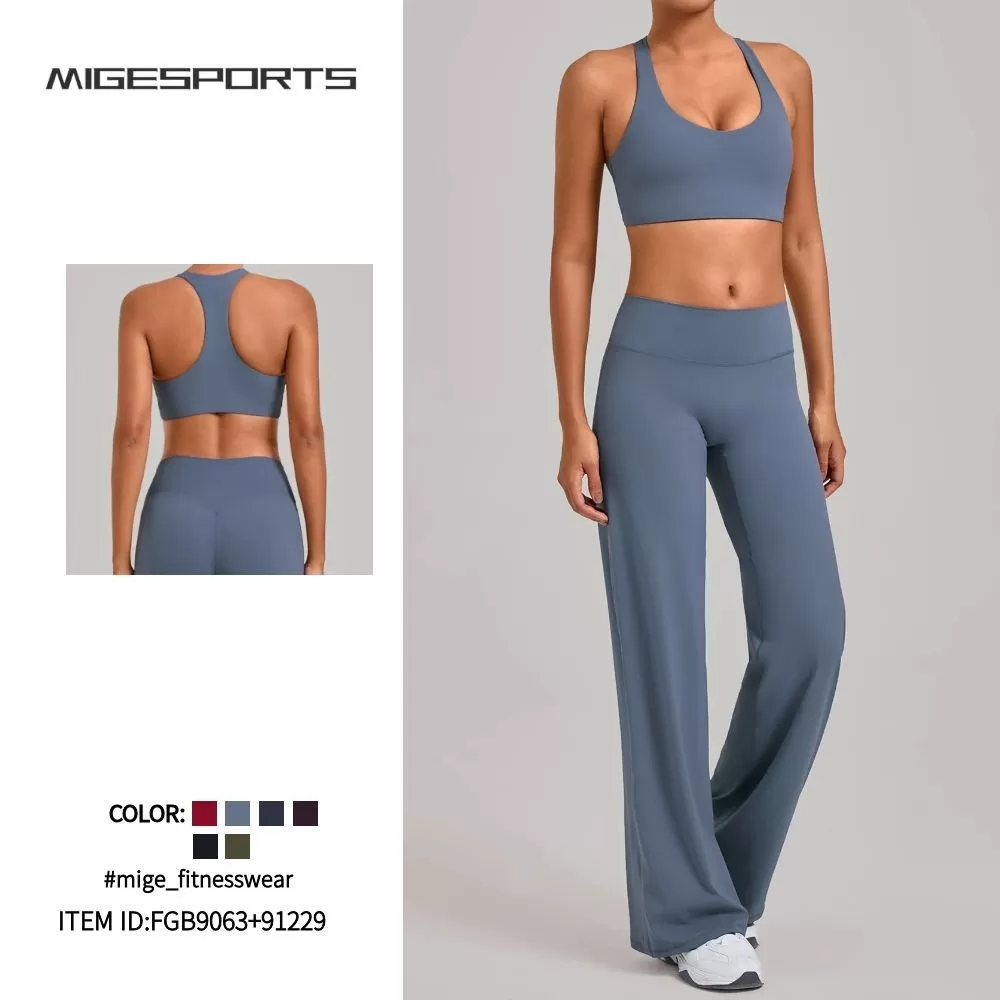 Conjunto de yoga para mujer, ropa deportiva de alta elasticidad para correr, gimnasio y fitness FGB9063+91229