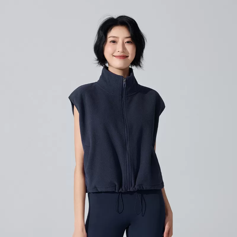 Chaqueta sin mangas con cremallera y cuello alto, resistente al viento, para mujer, chaleco deportivo, FGBYW481