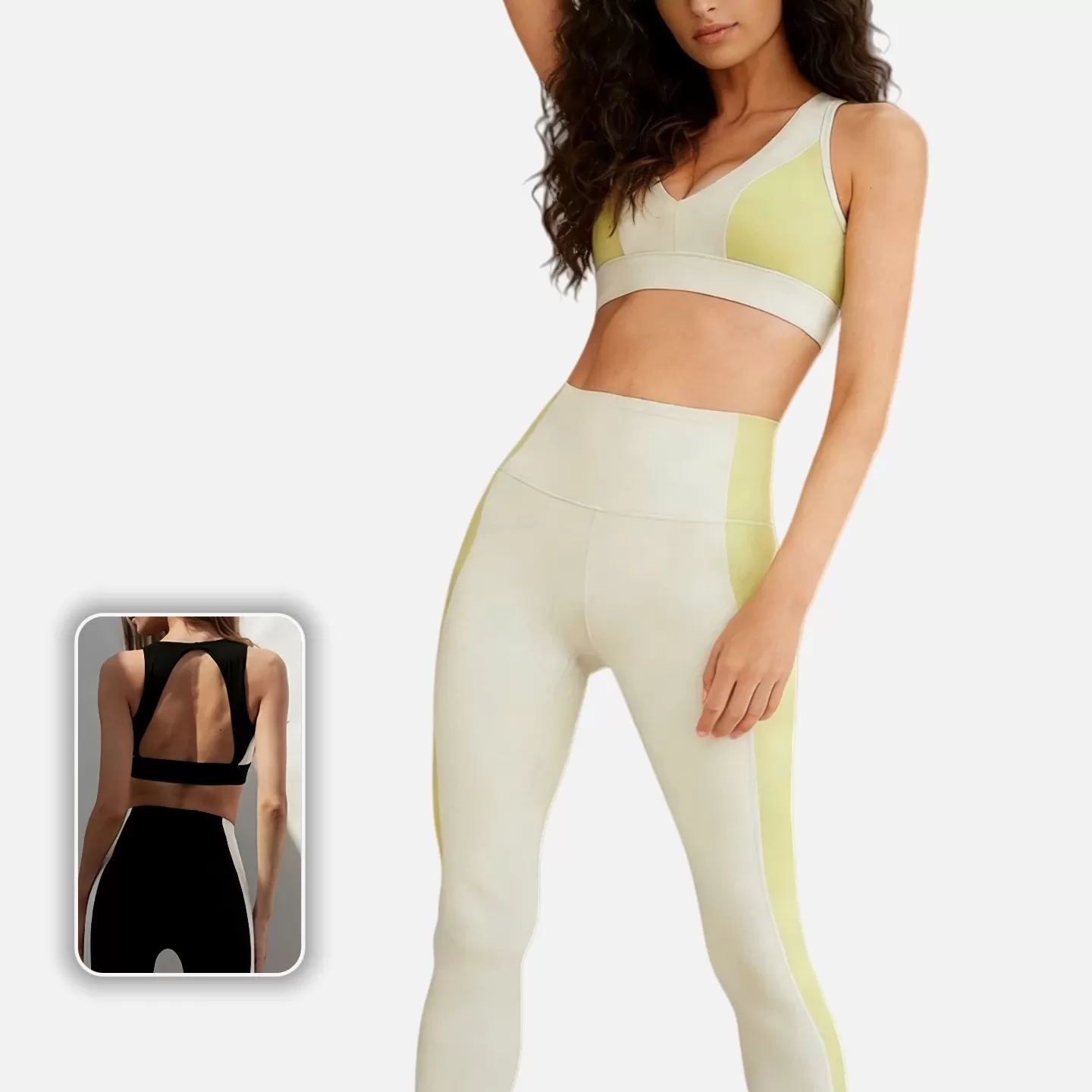 Sujetador deportivo transpirable para gimnasio, mallas de fitness, conjunto de sujetador de yoga para mujer FGB202418