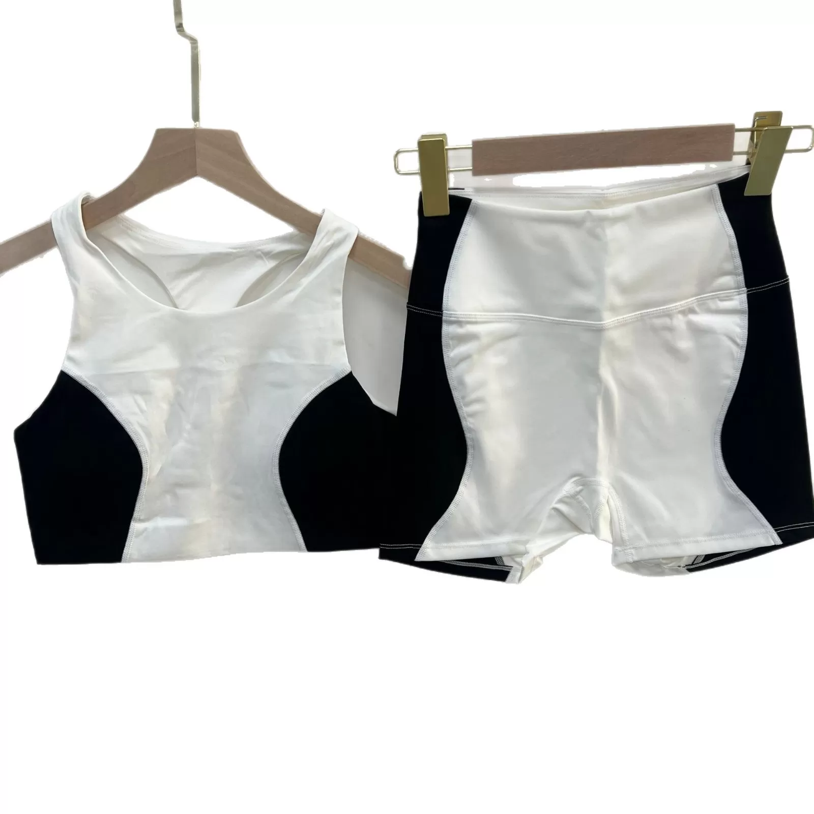 Conjunto de 3 piezas de sujetador deportivo para mujer, cintura alta, pantalones cortos de yoga, leggings, transpirable, elástico, para gimnasio, conjuntos de fitness FGB25127