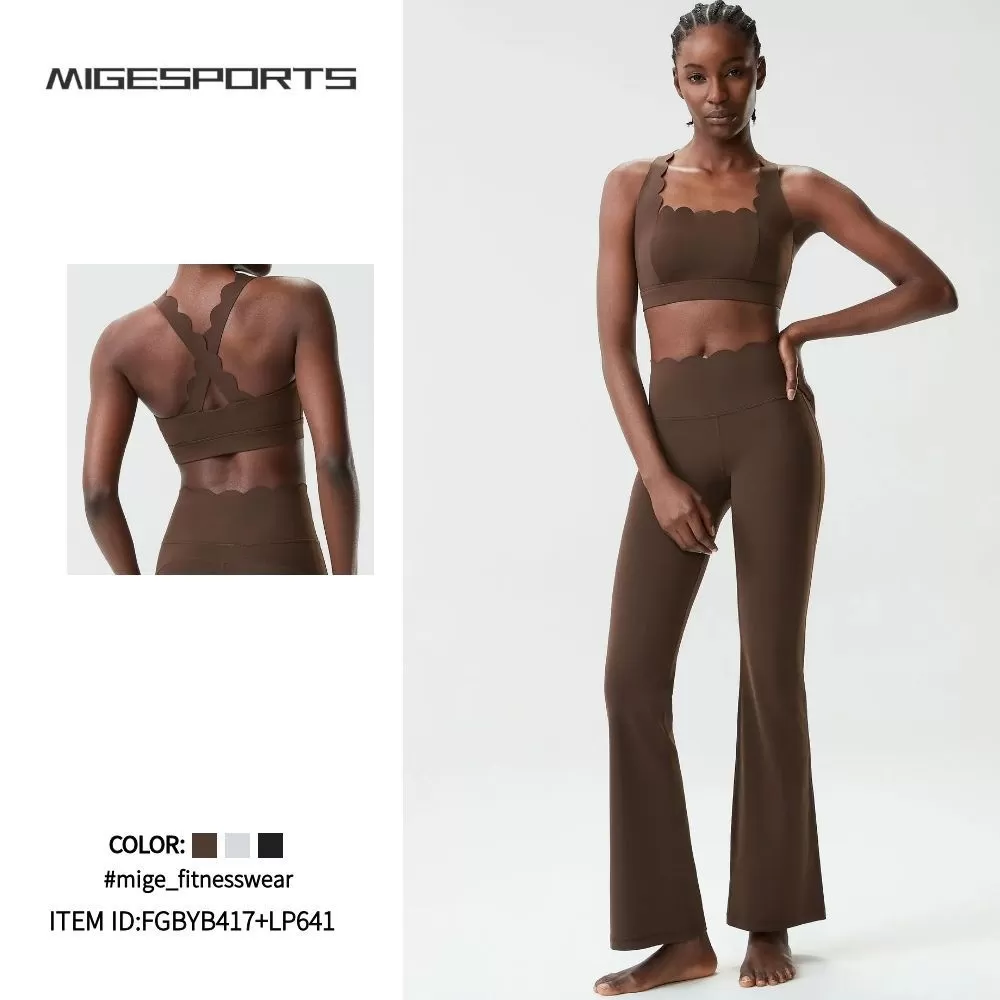 Conjunto de yoga de 2 piezas, ropa deportiva cómoda y elástica para mujer FGBYB417+LP641