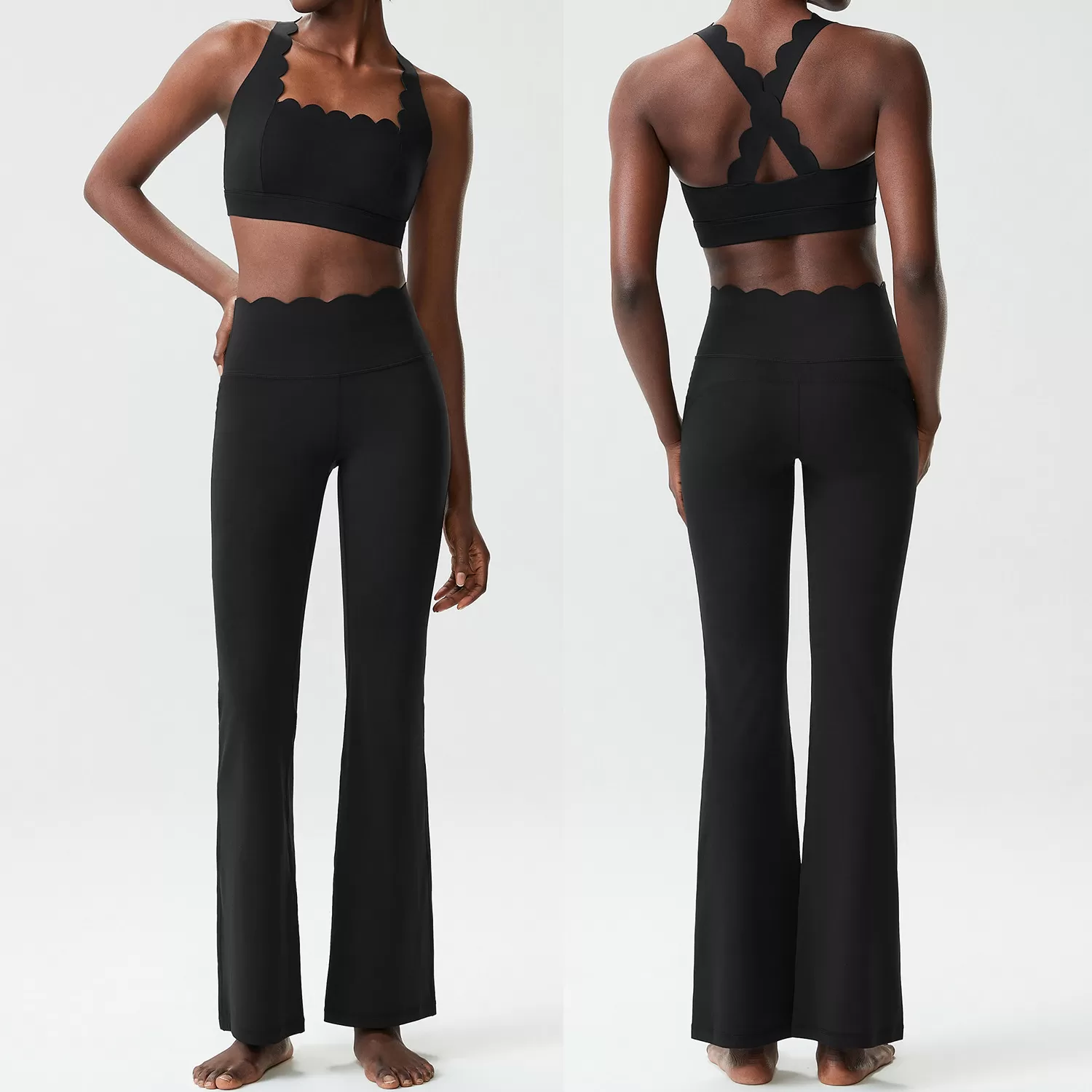 Conjunto de yoga de 2 piezas, ropa deportiva cómoda y elástica para mujer FGBYB417+LP641