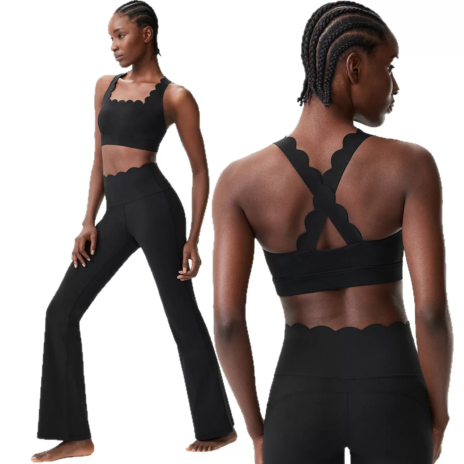 Conjunto de yoga de 2 piezas, ropa deportiva cómoda y elástica para mujer FGBYB417+LP641