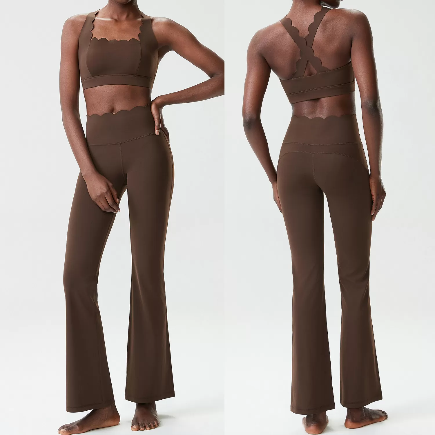 Conjunto de yoga de 2 piezas, ropa deportiva cómoda y elástica para mujer FGBYB417+LP641