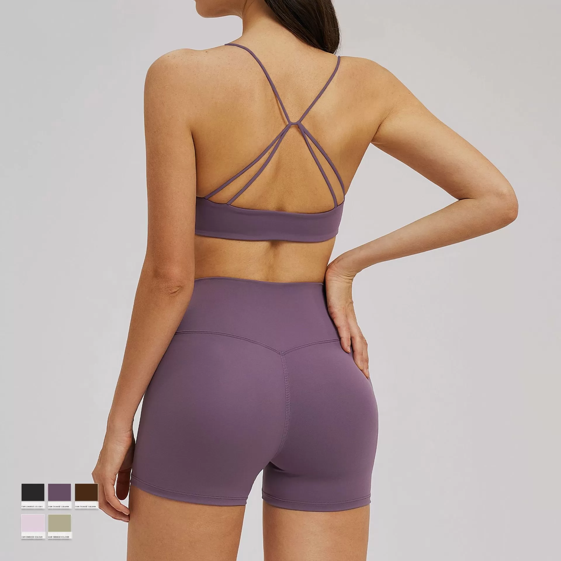 Conjunto de yoga y fitness para mujer, pantalones cortos y sujetador, FGBTZ5544