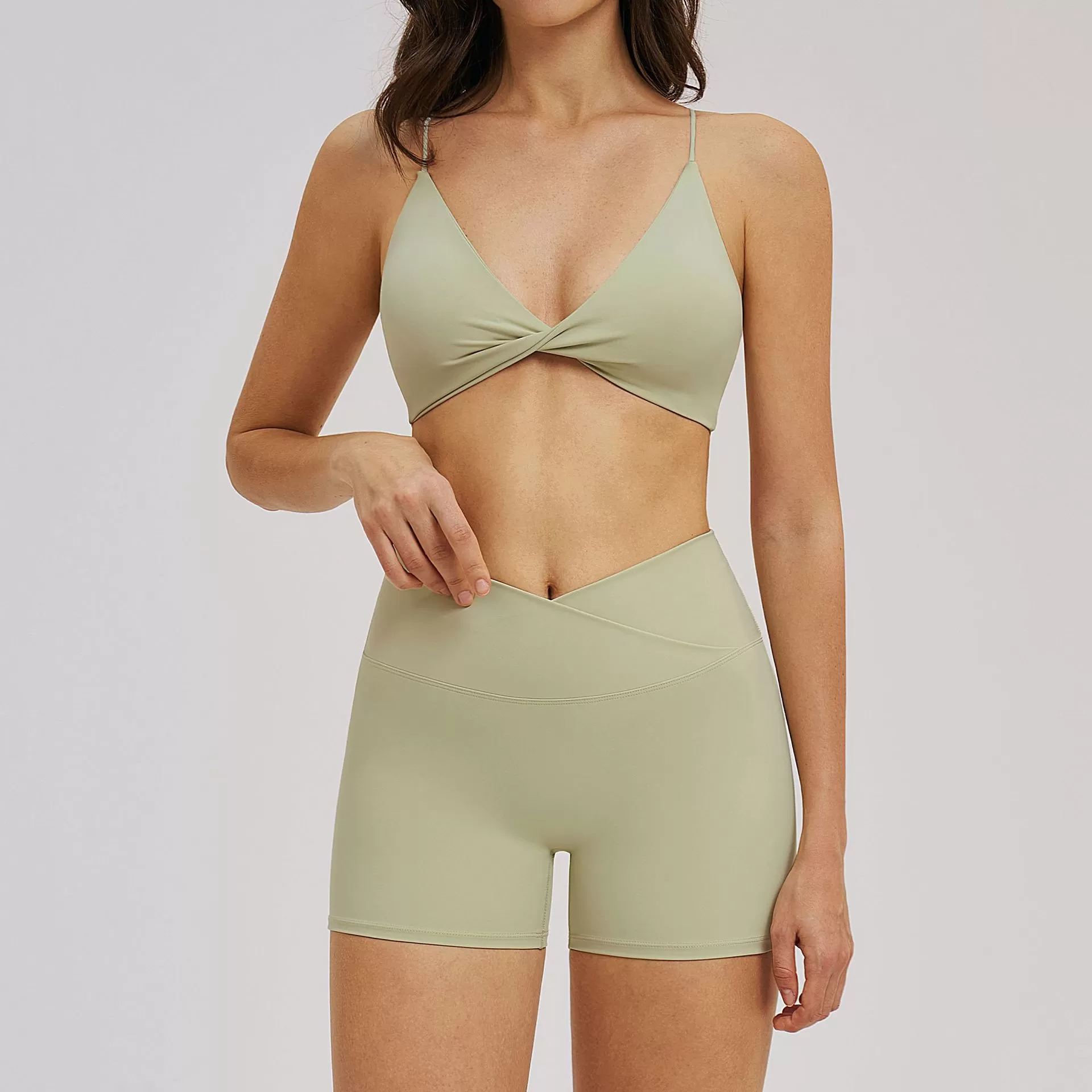 Conjunto de yoga y fitness para mujer, pantalones cortos y sujetador, FGBTZ5544