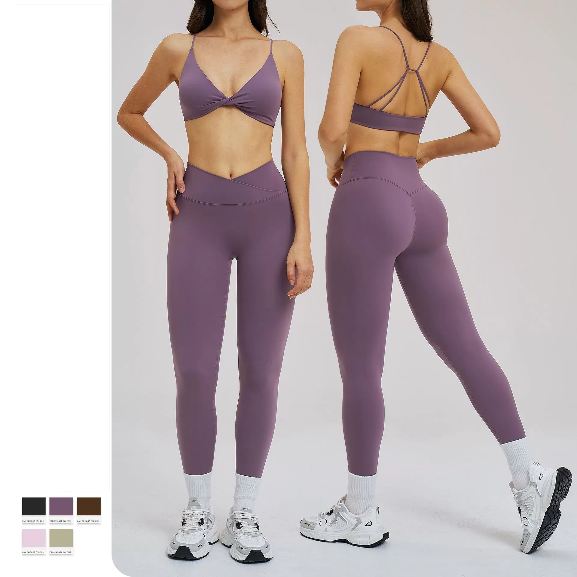 Conjunto deportivo de 2 piezas para mujer, traje de yoga, sujetador deportivo para correr y leggings elásticos para entrenamiento, ropa de yoga FGBTZ5544