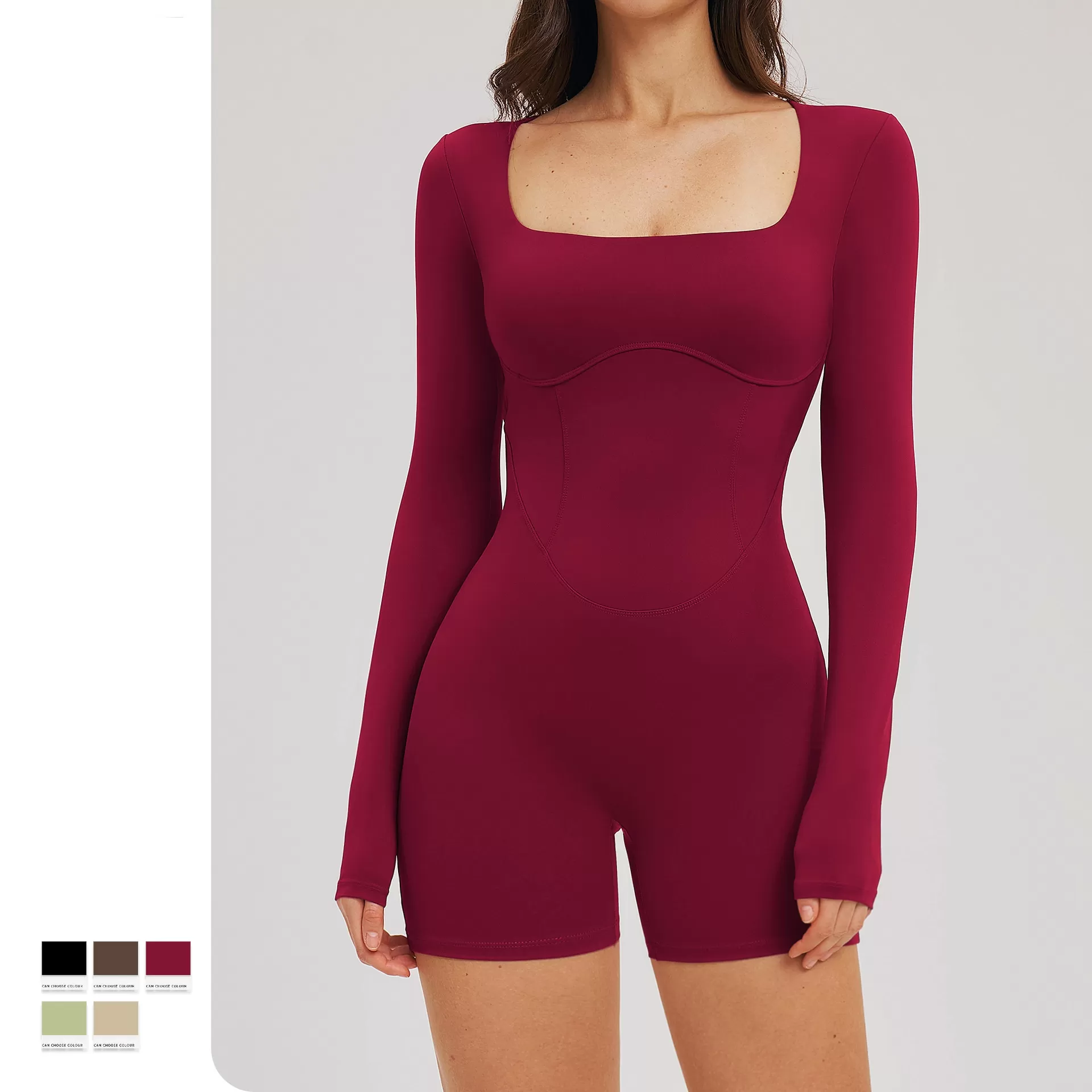 Mono de yoga de manga larga para mujer, mono de una pieza con espalda hueca, ropa deportiva de yoga FGBELT2539