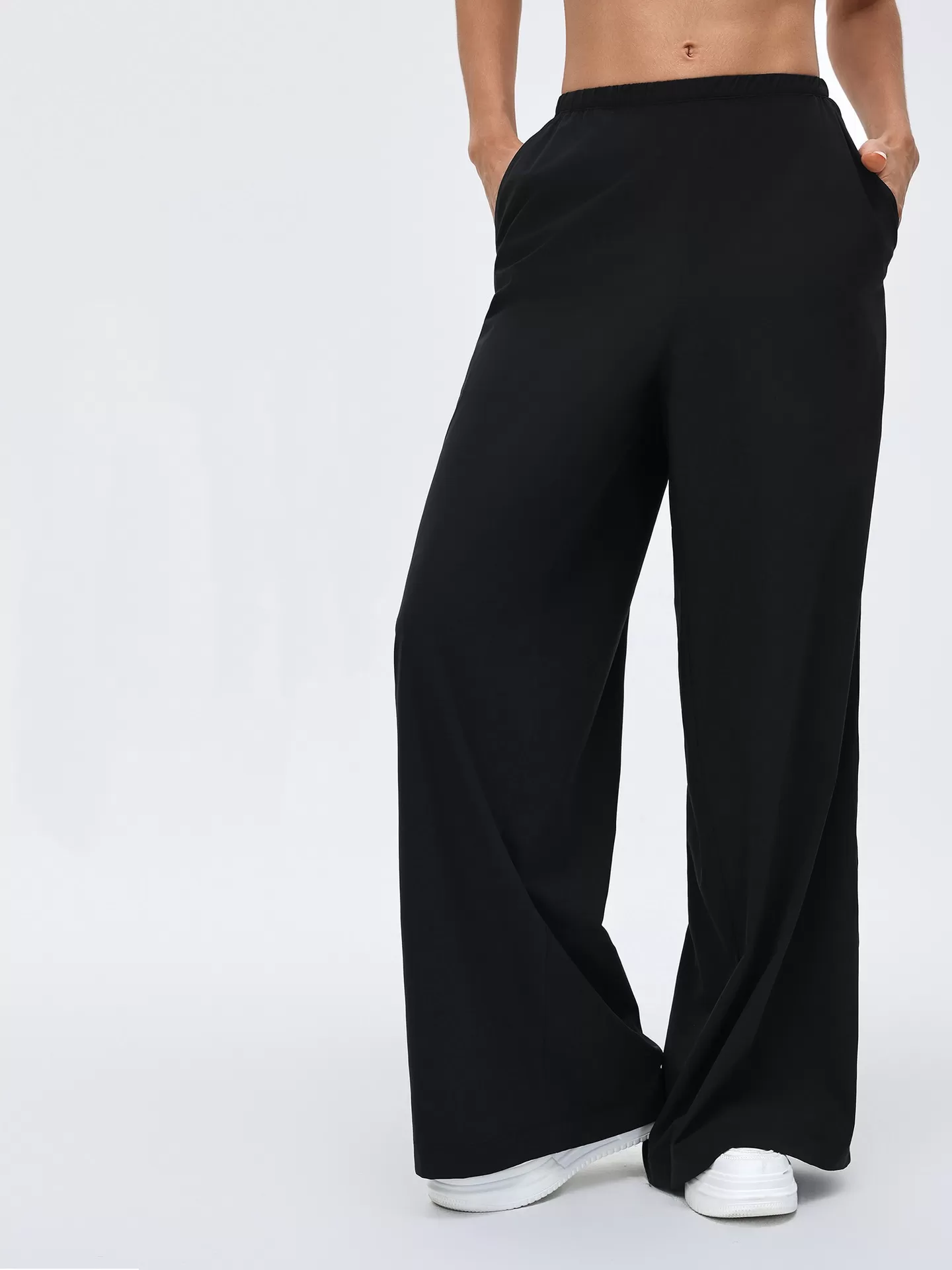 Pantalones de running para mujer, holgados, de pierna ancha, deportivos, informales, para fitness, yoga, FGBD26030