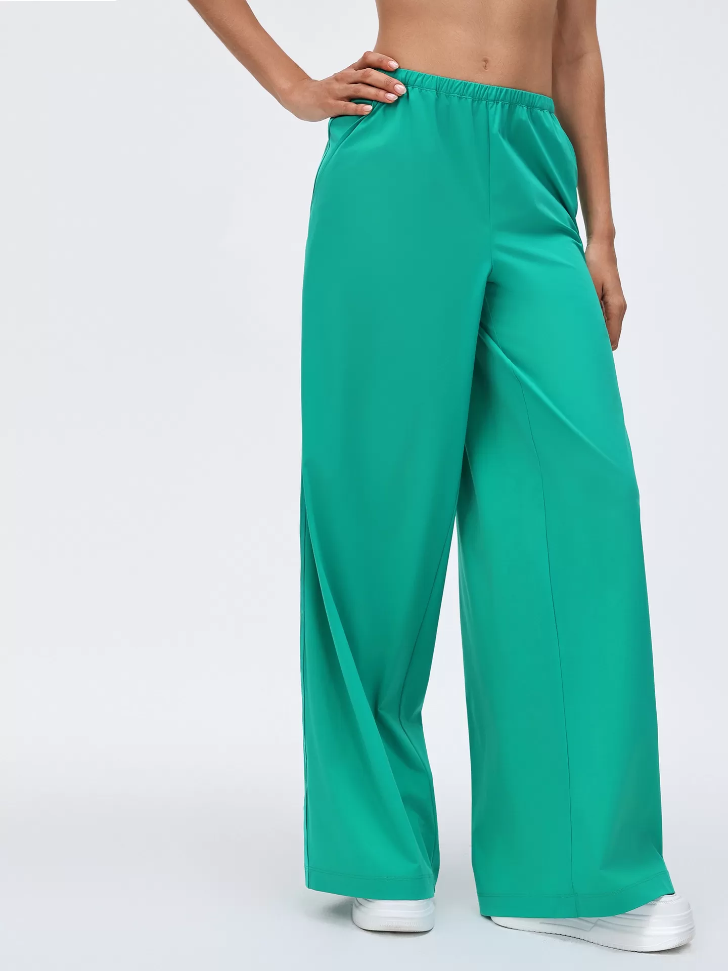 Pantalones de running para mujer, holgados, de pierna ancha, deportivos, informales, para fitness, yoga, FGBD26030