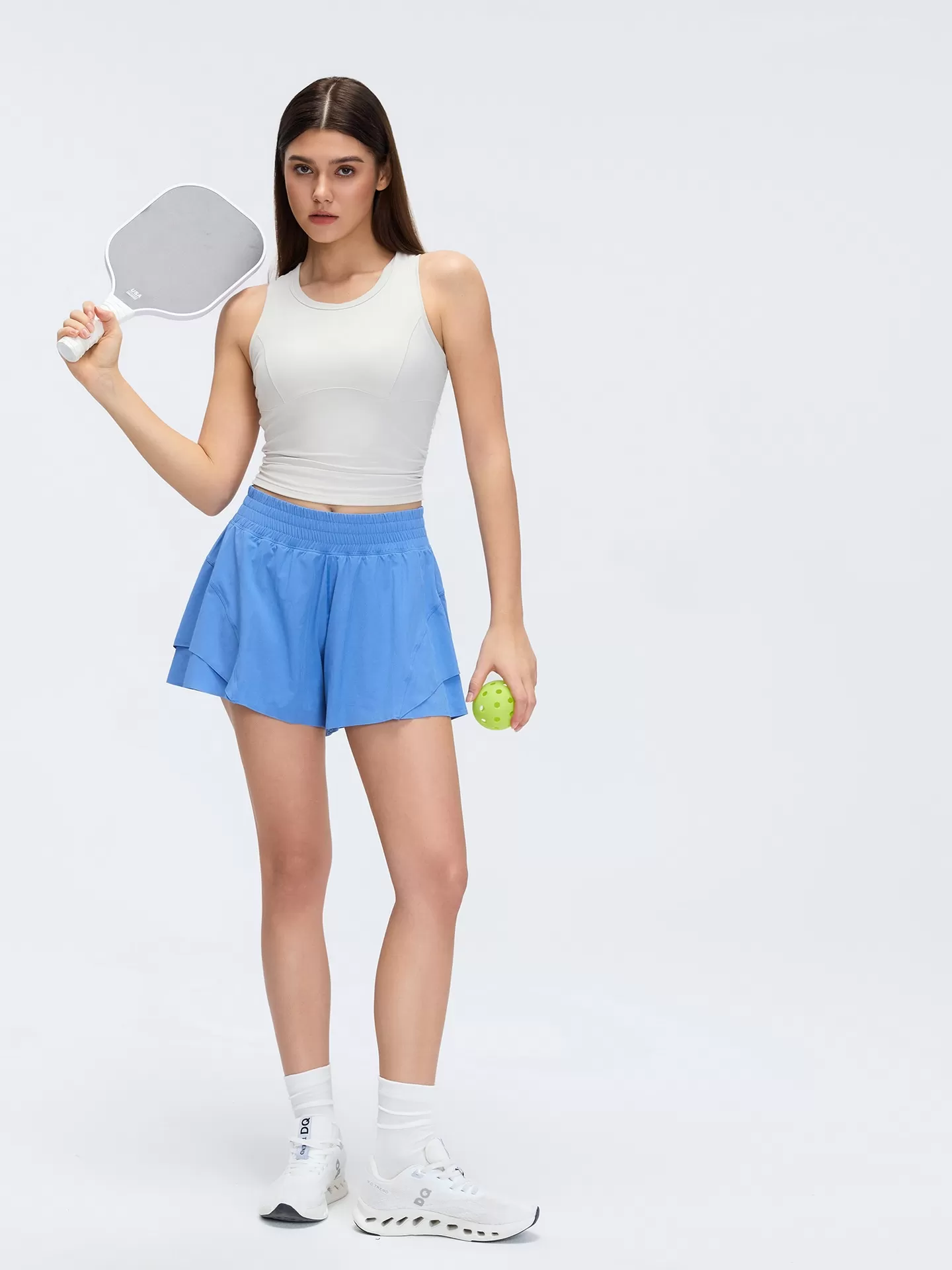 Pantalones cortos de yoga para mujer, de secado rápido, de poliéster, con cintura elástica, para correr y hacer ejercicio, FGBD26011