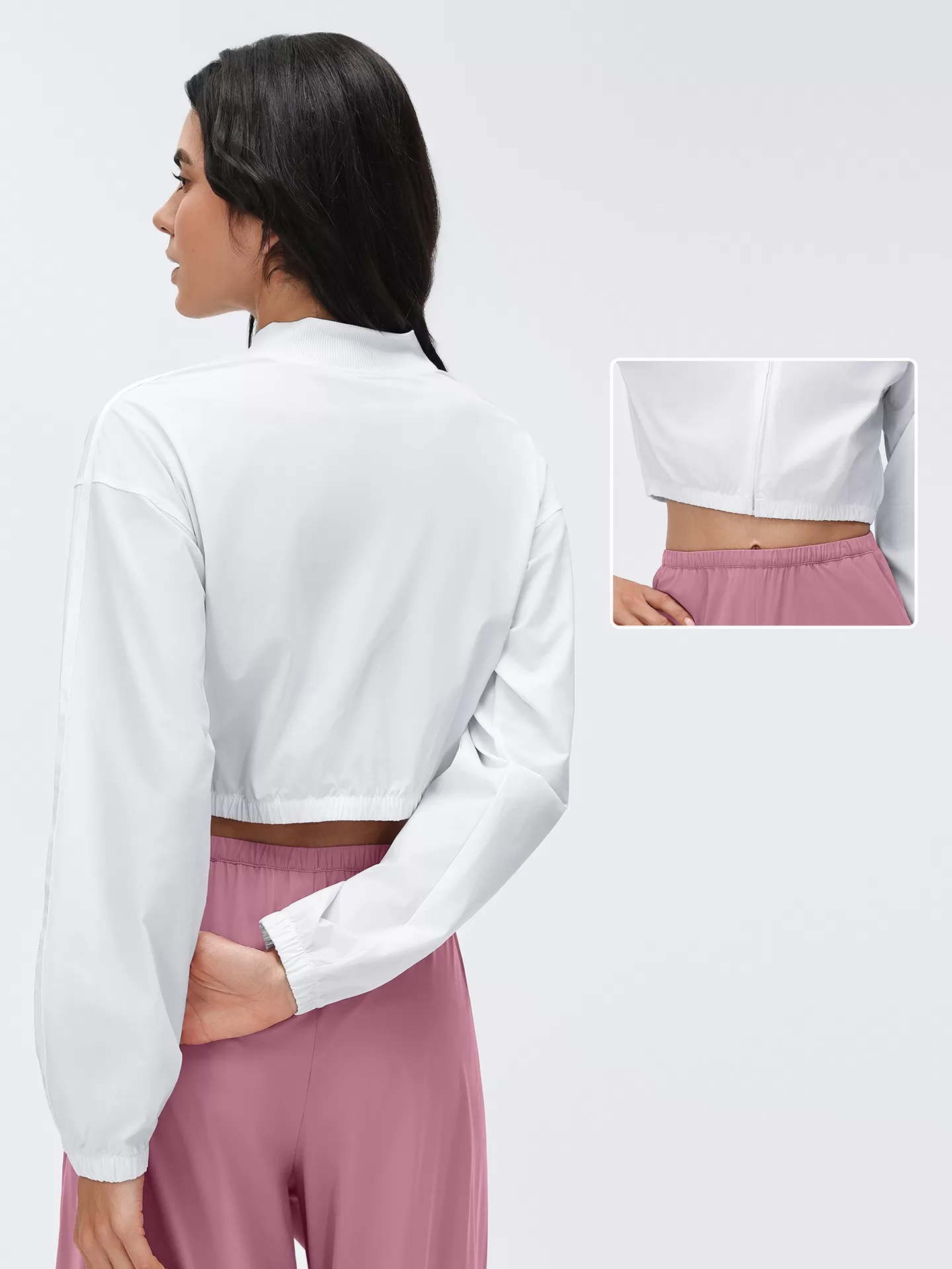 Chaqueta deportiva para correr, corta, con cremallera, para yoga, para mujer, FGBD26029