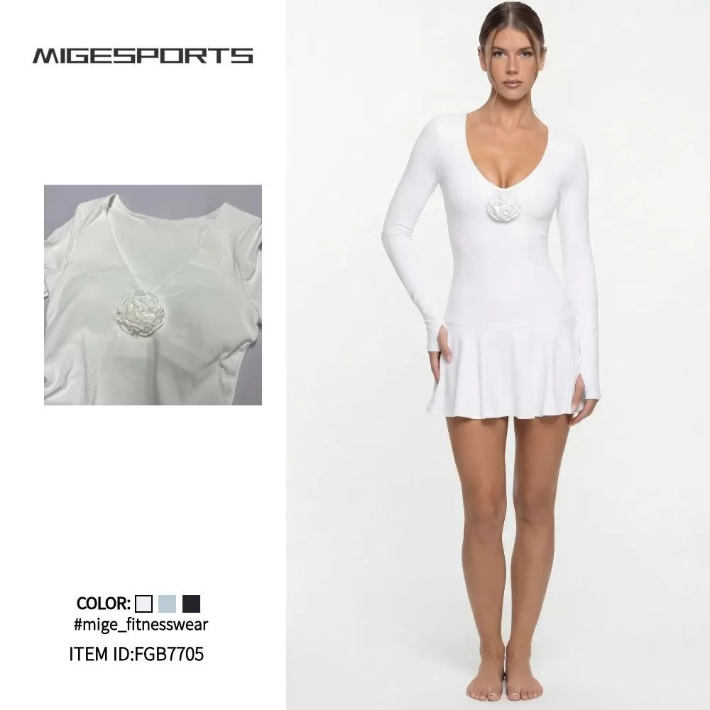 Vestido deportivo para mujer, para golf, running, transpirable, ajustado, para exteriores, bádminton, informal, tenis, falda FGB7705