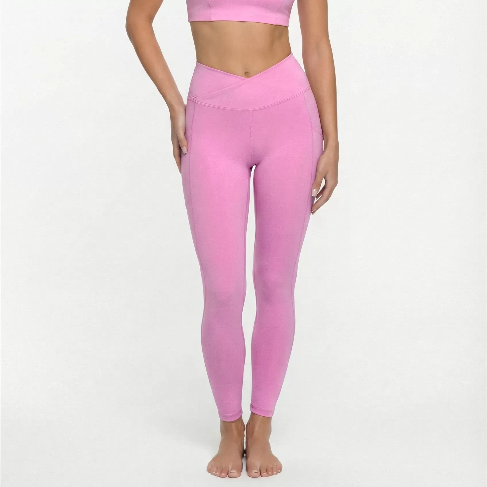 Conjunto deportivo de leggings y camisetas sin mangas para yoga, entrenamiento, gimnasio, fitness, para mujer, FGB8814