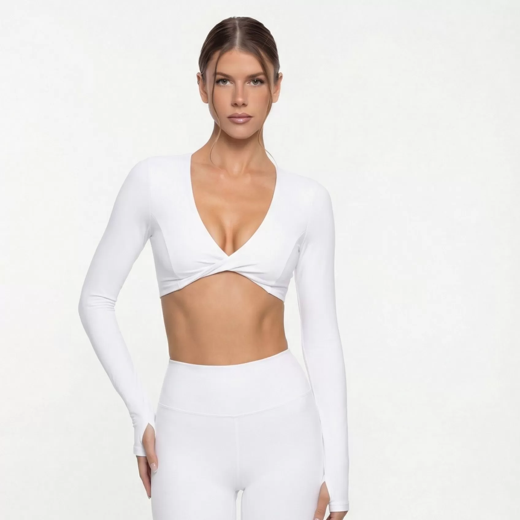 Mangas largas color marfil  ​