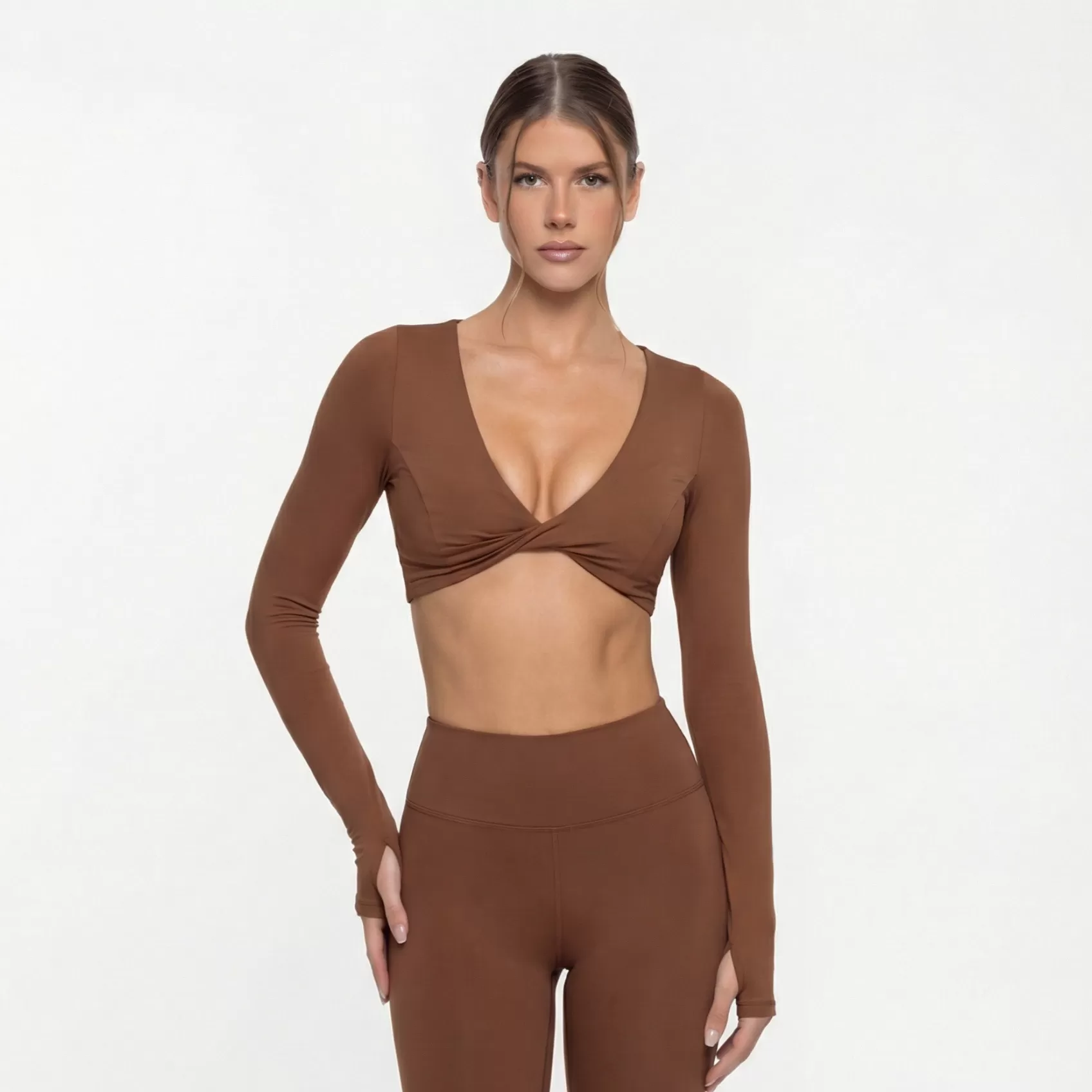 Mangas largas color cacao