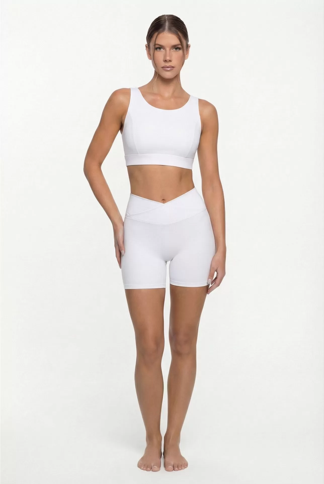 Conjuntos de yoga para mujer, conjunto de 2 piezas de yoga corto, pantalones cortos y camisetas de entrenamiento para mujer FGB25102