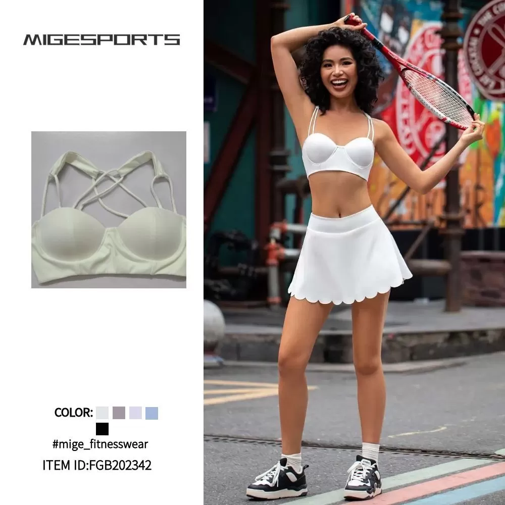 Conjunto de chándal y falda para mujer, ropa deportiva para entrenamiento, gimnasio, 2 piezas, sujetador y falda deportivos, FGB202342