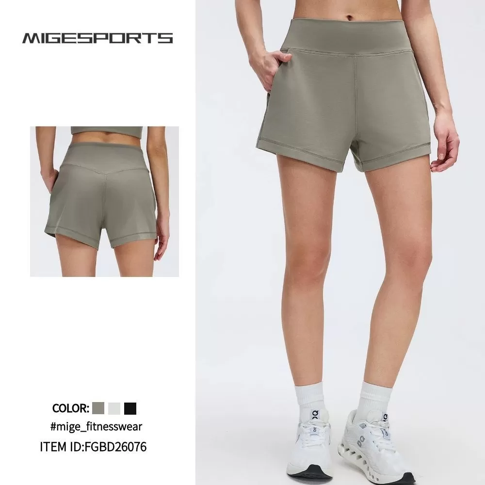 Pantalones cortos de yoga para mujer, ligeros, deportivos, para correr al aire libre, de nailon y licra, FGBD26076