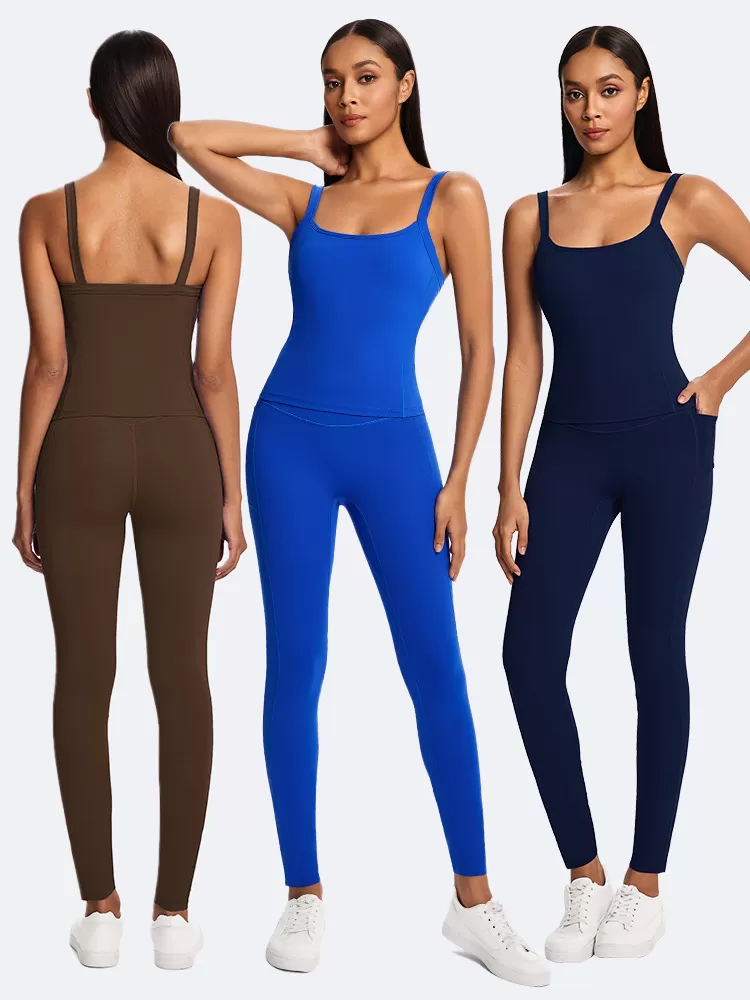 Conjunto de 2 piezas de mallas deportivas y leggings de tejido reciclado para mujer FGBHD255WCB302+HD255WCL008