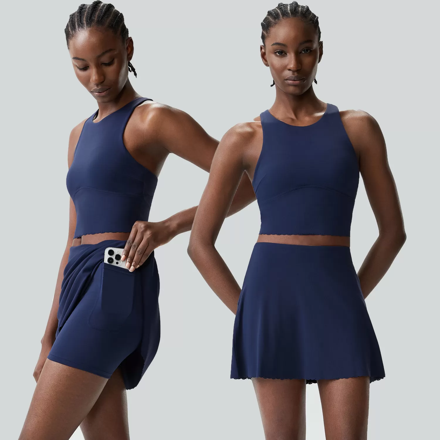 Conjunto deportivo de dos piezas para mujer, sujetador y falda para entrenamiento de yoga, FGBYB607+SP622