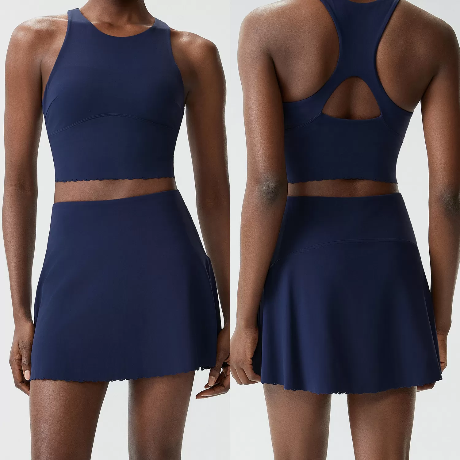 Conjunto deportivo de dos piezas para mujer, sujetador y falda para entrenamiento de yoga, FGBYB607+SP622