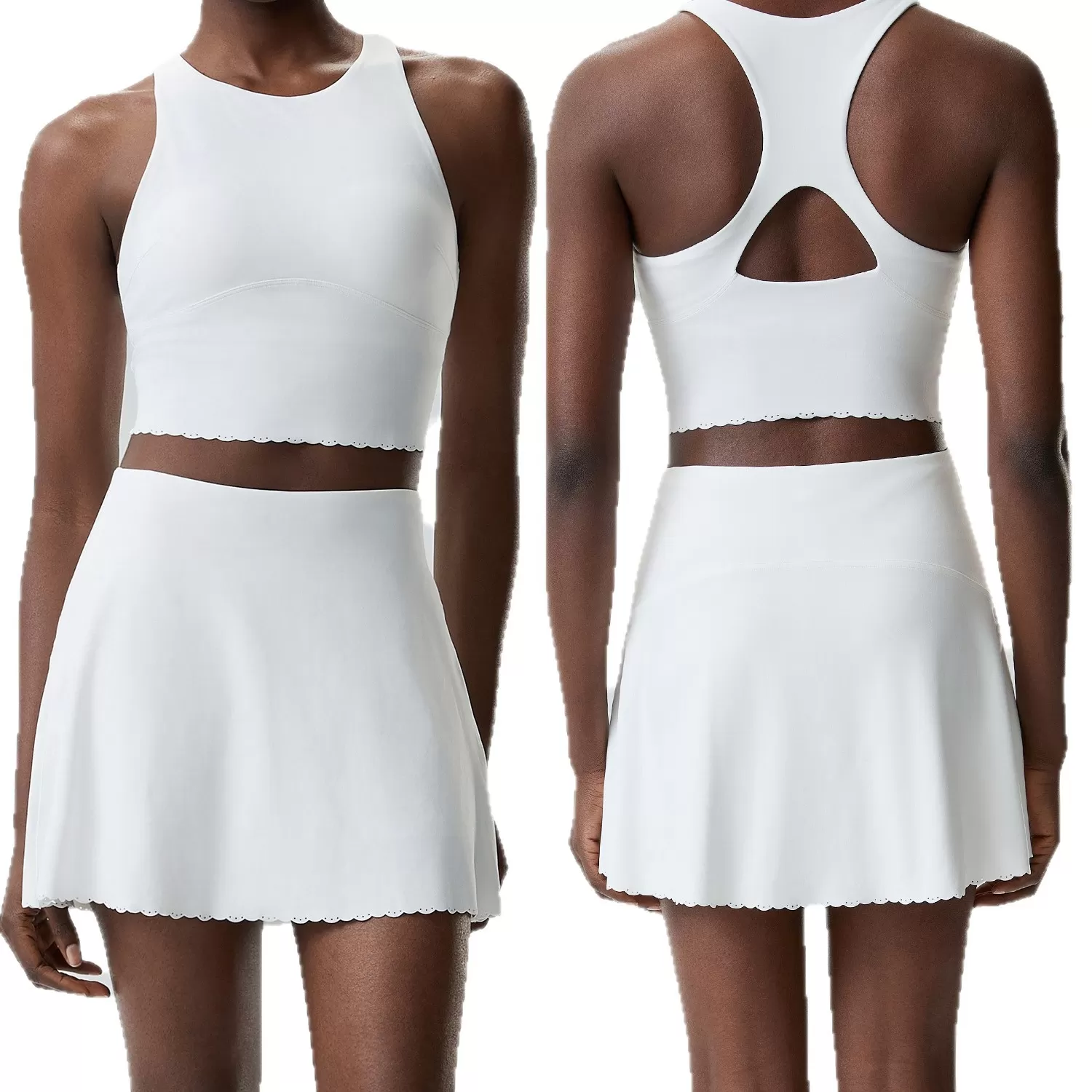 Conjunto deportivo de dos piezas para mujer, sujetador y falda para entrenamiento de yoga, FGBYB607+SP622