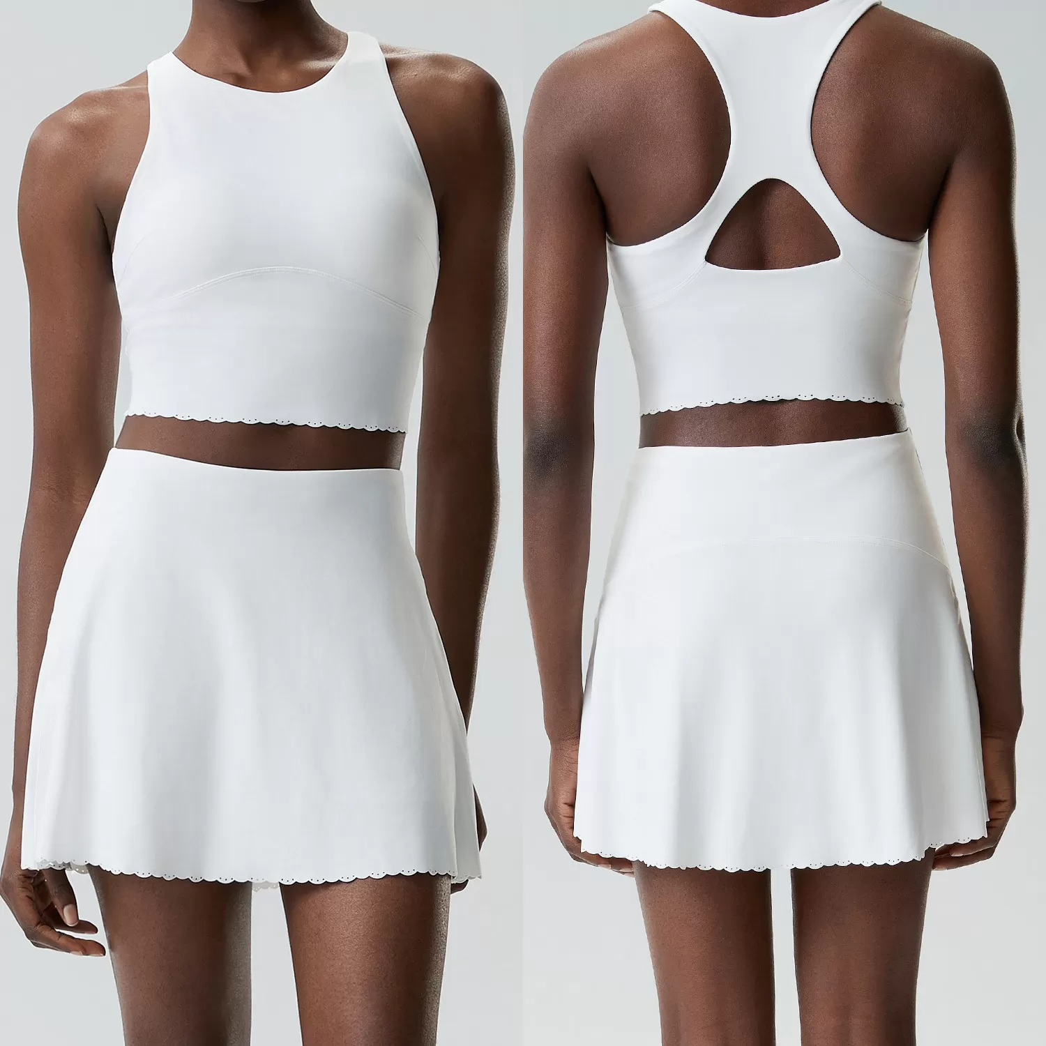 Conjunto deportivo de dos piezas para mujer, sujetador y falda para entrenamiento de yoga, FGBYB607+SP622