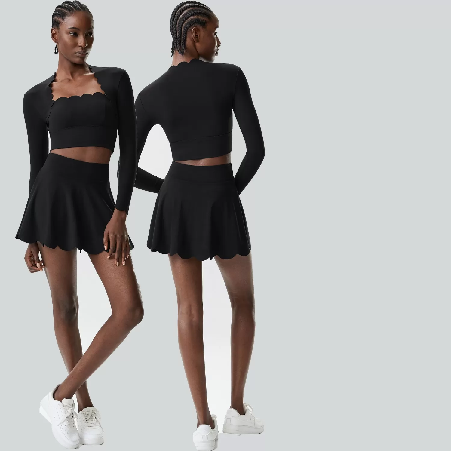 Conjuntos de yoga para entrenamiento, gimnasio, fitness, sujetador deportivo, faldas, FGBYB609/YB602+SP466