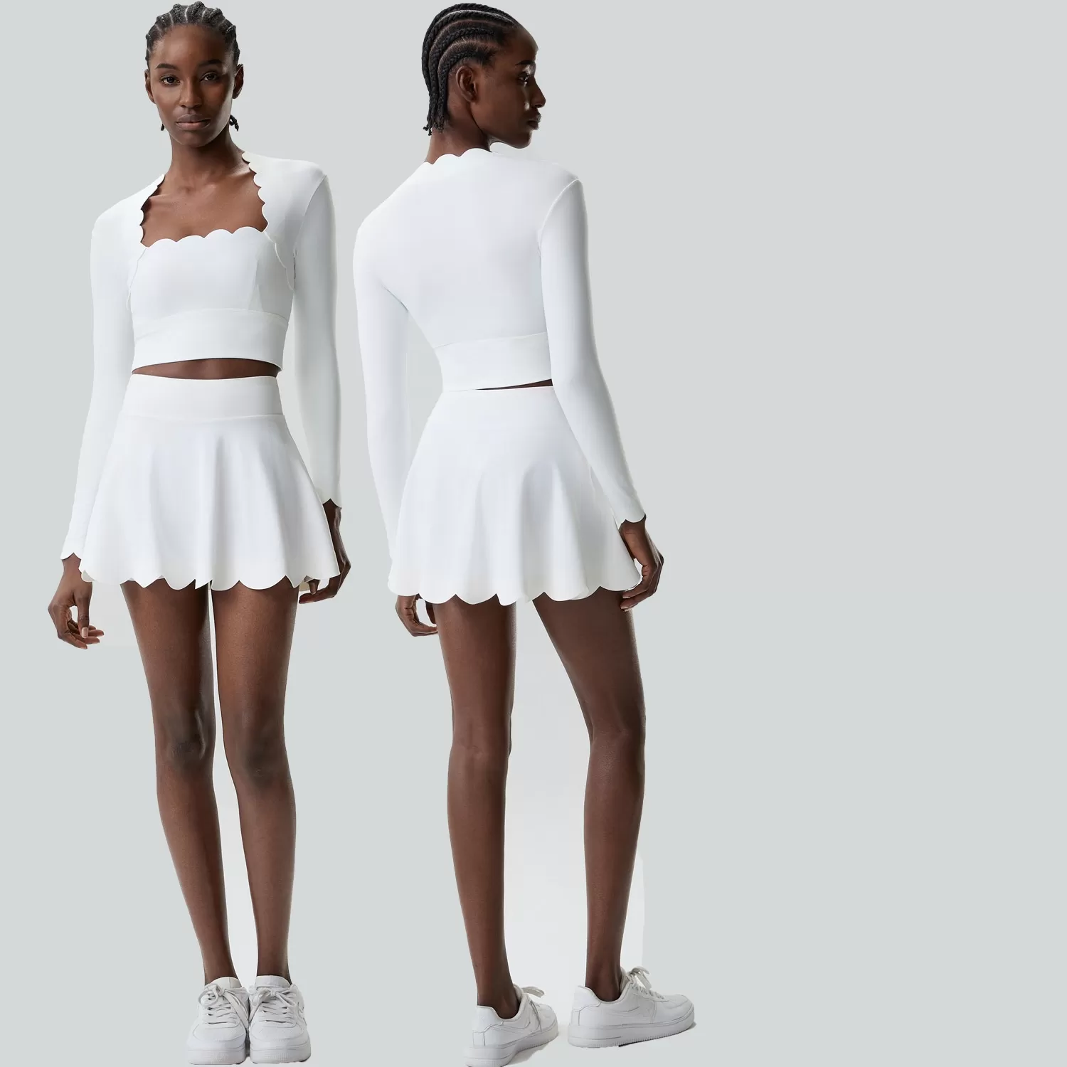 Conjuntos de yoga para entrenamiento, gimnasio, fitness, sujetador deportivo, faldas, FGBYB609/YB602+SP466