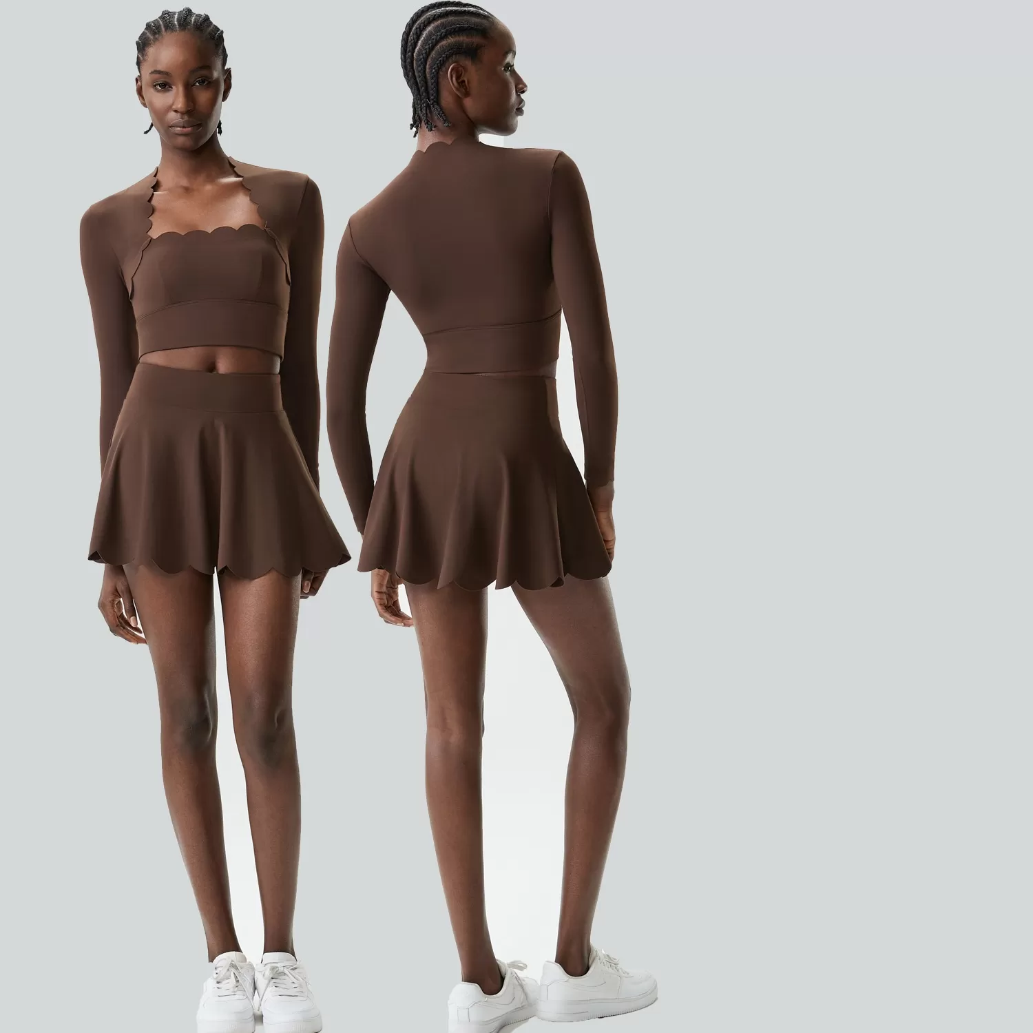 Conjuntos de yoga para entrenamiento, gimnasio, fitness, sujetador deportivo, faldas, FGBYB609/YB602+SP466