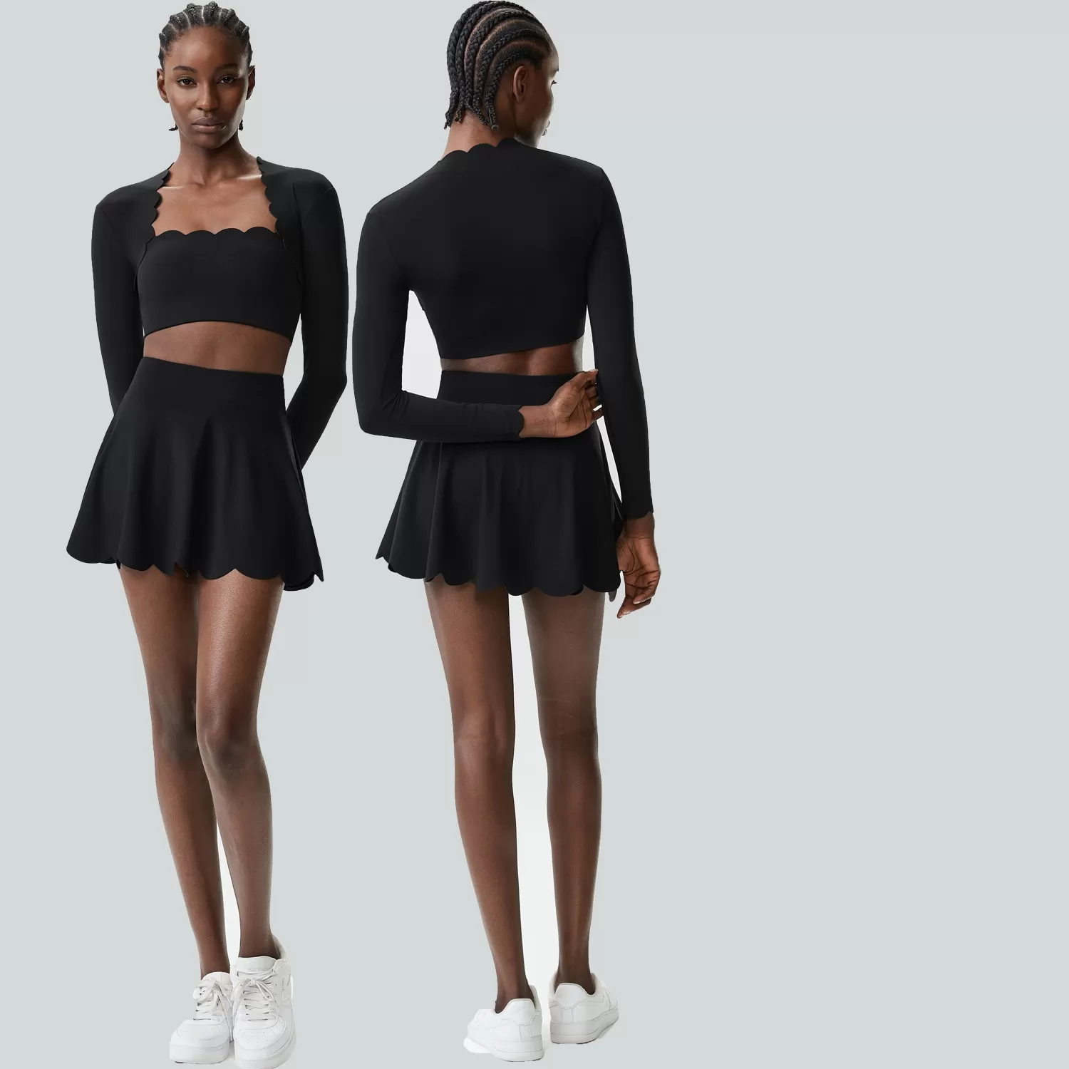 Conjuntos de yoga para entrenamiento, gimnasio, fitness, sujetador deportivo, faldas, FGBYB609/YB602+SP466