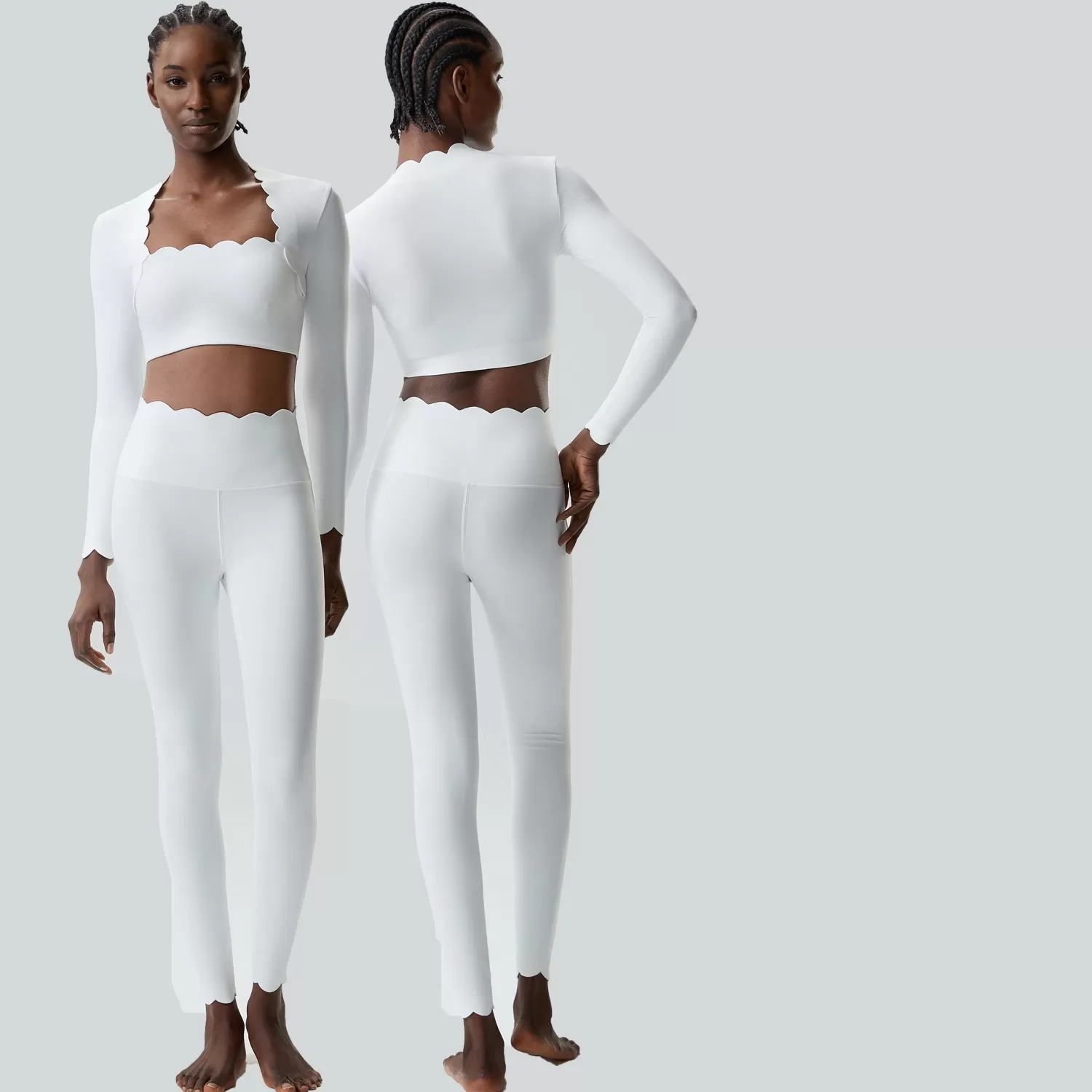 Conjunto de yoga de 3 piezas de manga larga, elástico en 4 direcciones, para gimnasio y fitness, para mujer, FGBYB609/YB602+LP447