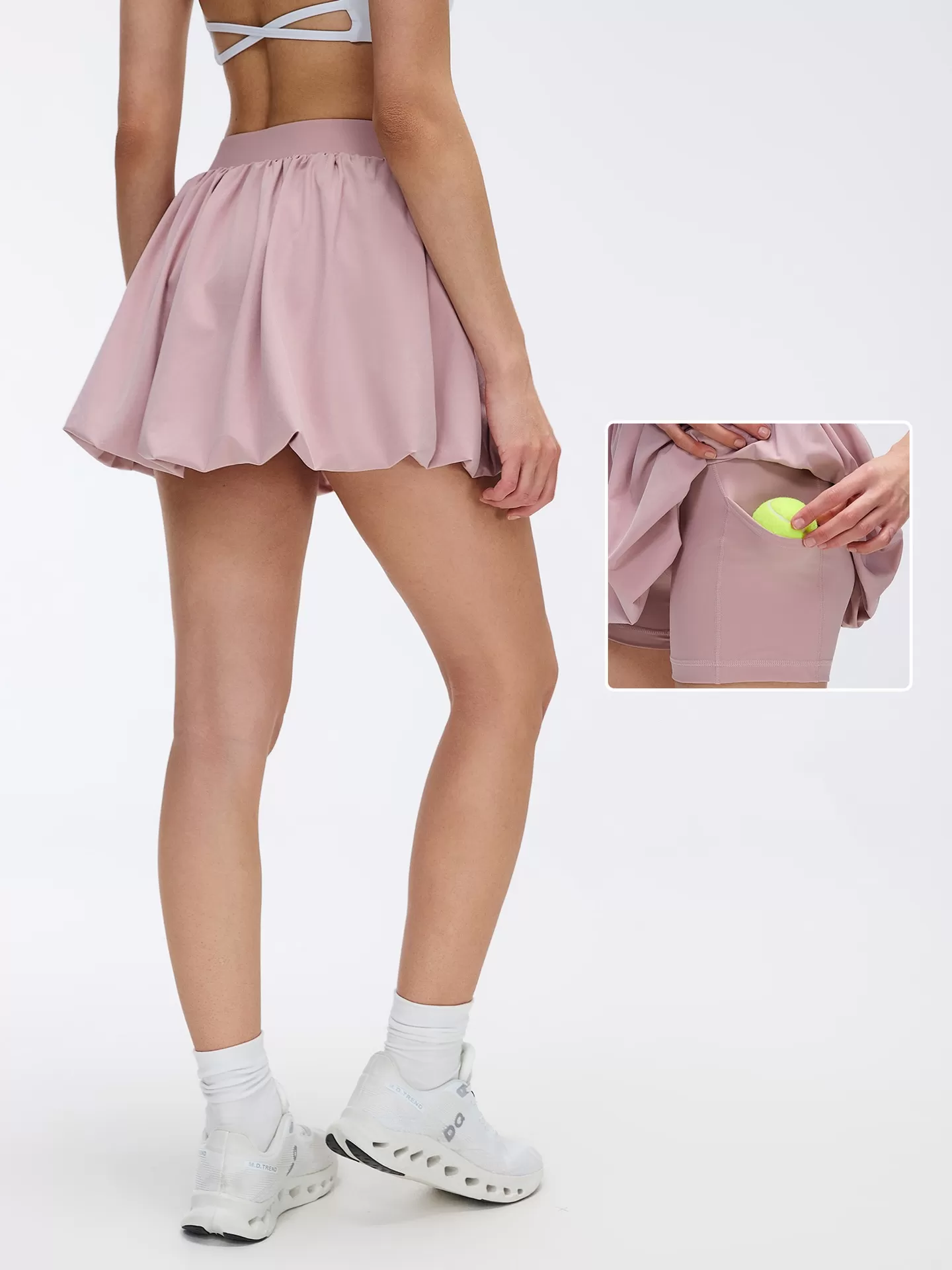 Falda deportiva de tenis para mujer, de cintura media, de secado rápido, con bolsillo, FGBD26049