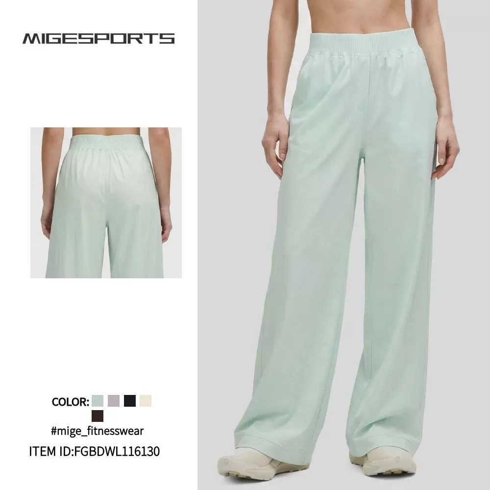 Pantalones de yoga de cintura alta para mujer, de pierna ancha, para actividades al aire libre, pilates y gimnasio, FGBDWL116130