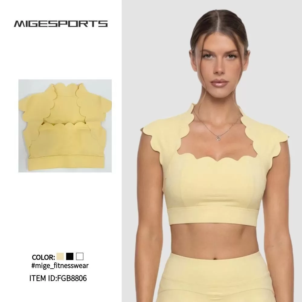 Conjunto de yoga y fitness para mujer, ropa deportiva lisa, transpirable, de 2 piezas, FGB8806