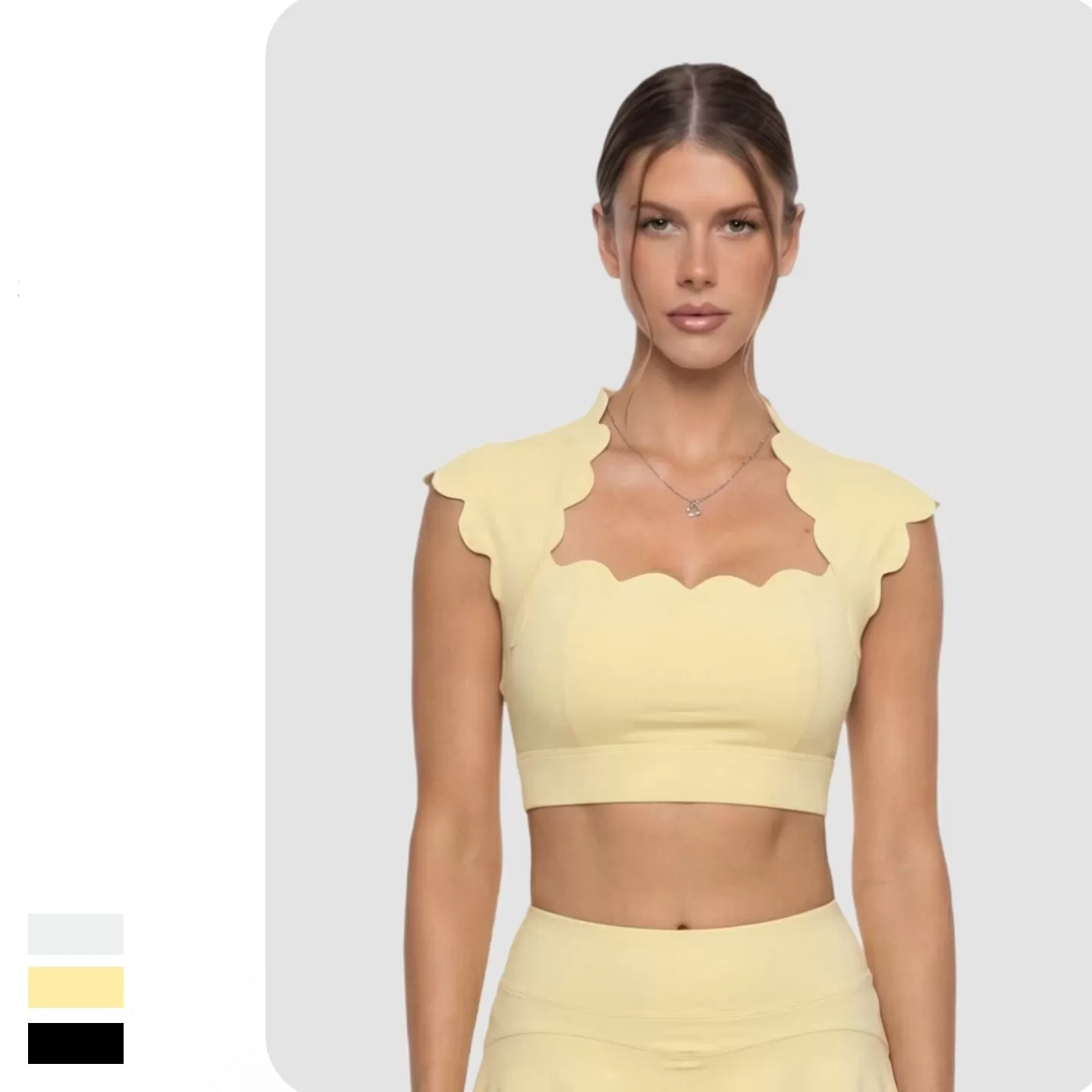 Conjunto de yoga y fitness para mujer, ropa deportiva lisa, transpirable, de 2 piezas, FGB8806