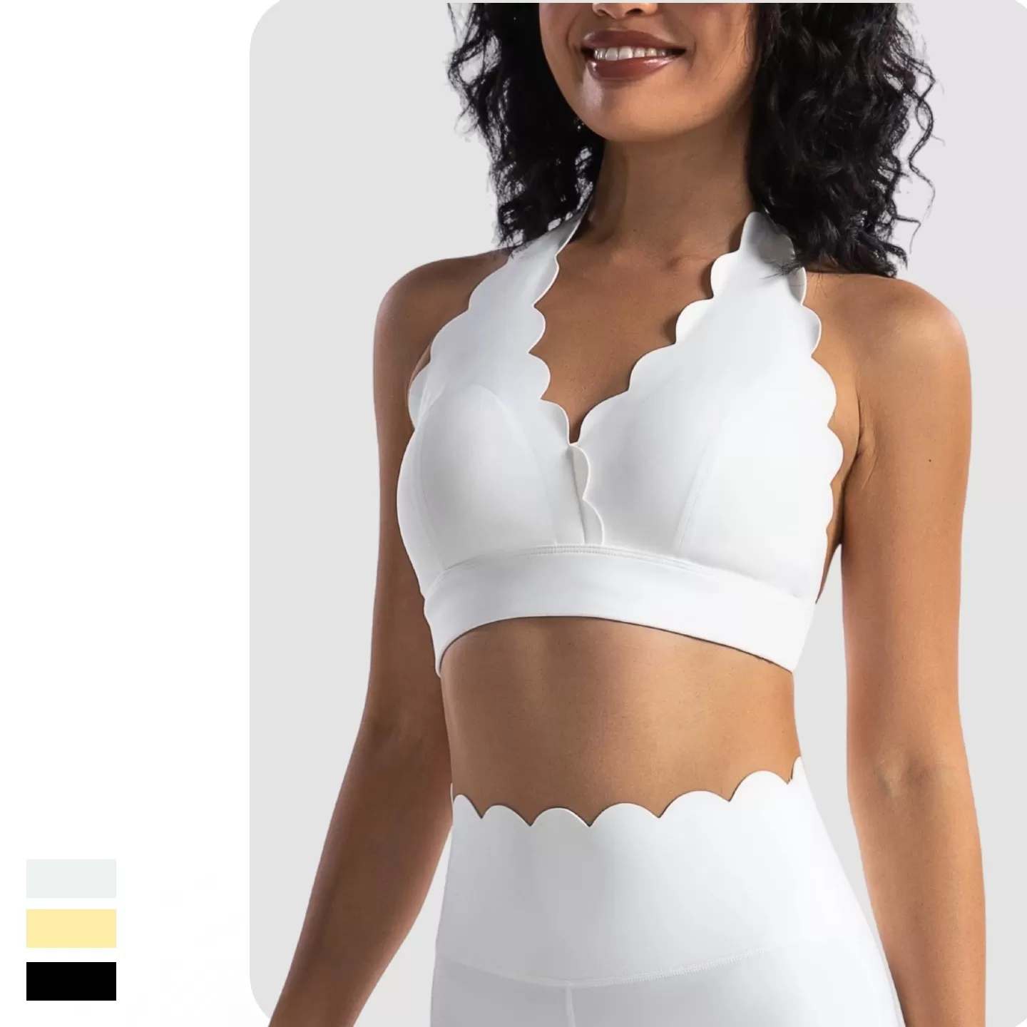 Conjunto deportivo de 3 piezas para mujer, sin espalda, transpirable y de alta elasticidad, para yoga, FGB8803