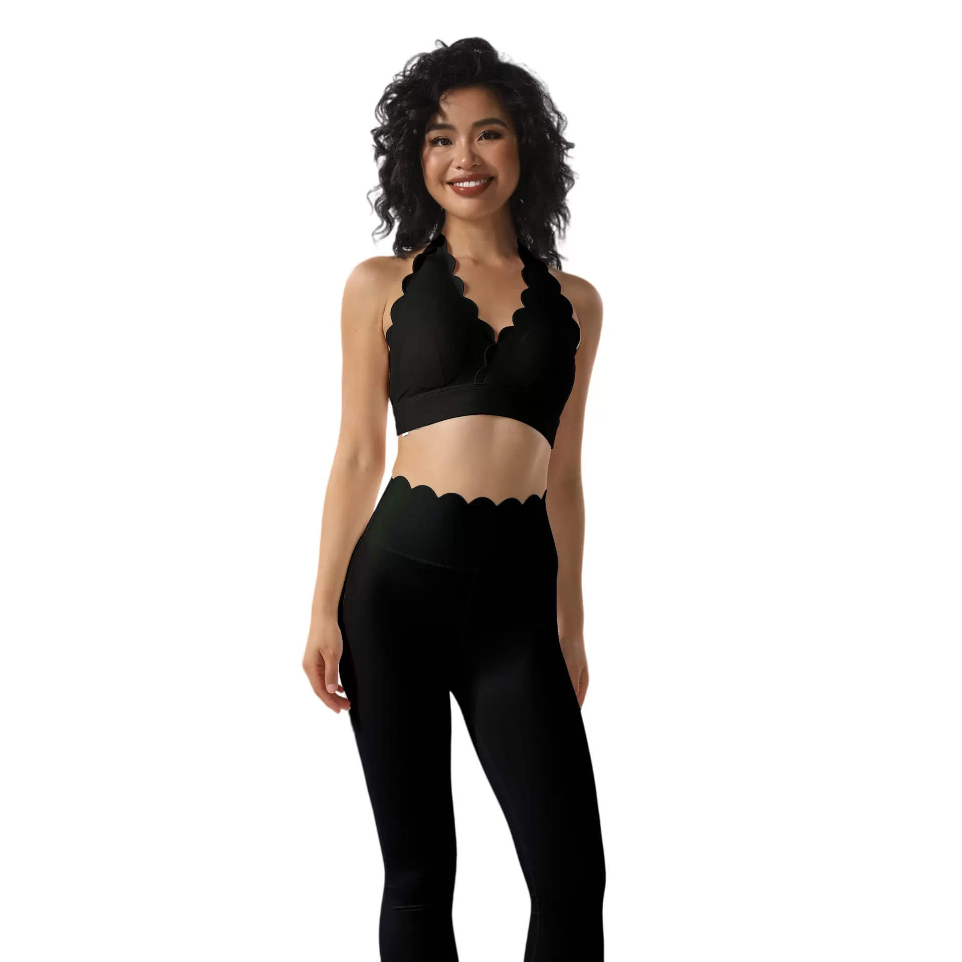 Conjunto deportivo de 3 piezas para mujer, sin espalda, transpirable y de alta elasticidad, para yoga, FGB8803