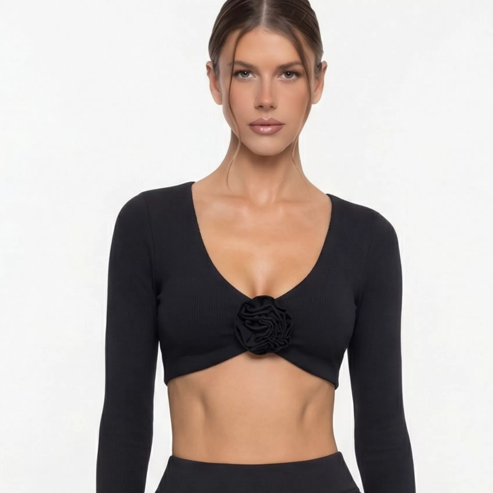 Tops negros de manga larga