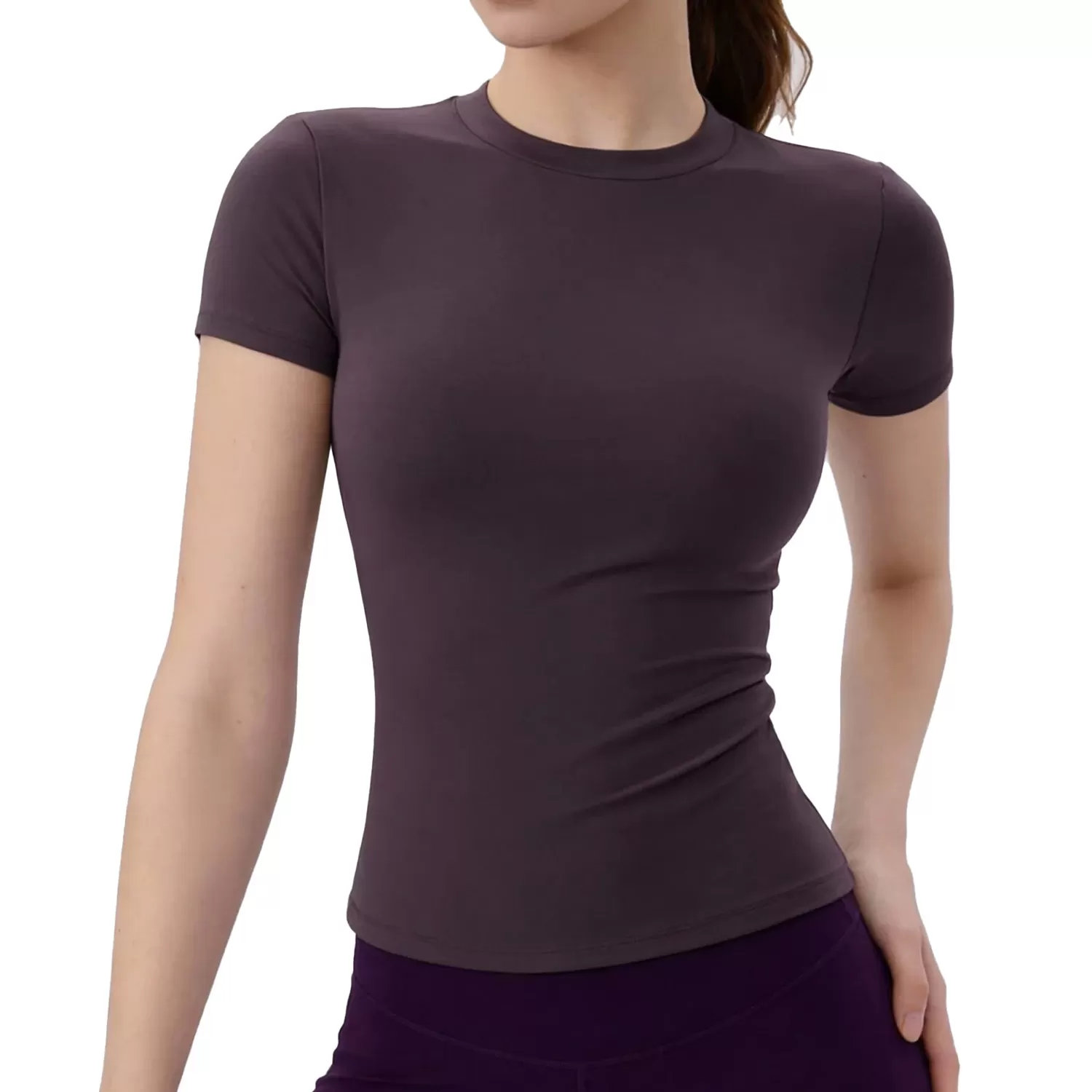 Camiseta deportiva de manga corta para mujer, informal, ajustada, transpirable, para yoga, correr, fitness, yoga, FGBDWY116020-KJ