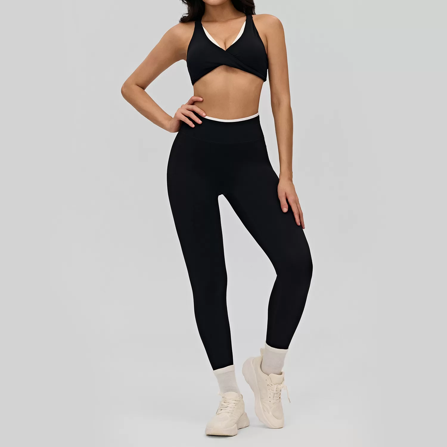 Conjuntos de 4 piezas de ropa deportiva, trajes de yoga, conjunto de chándal de entrenamiento, conjuntos con logotipo personalizado, conjuntos de fitness para gimnasio y entrenamiento al aire libre FGBDWB516190+516187+516188+516189