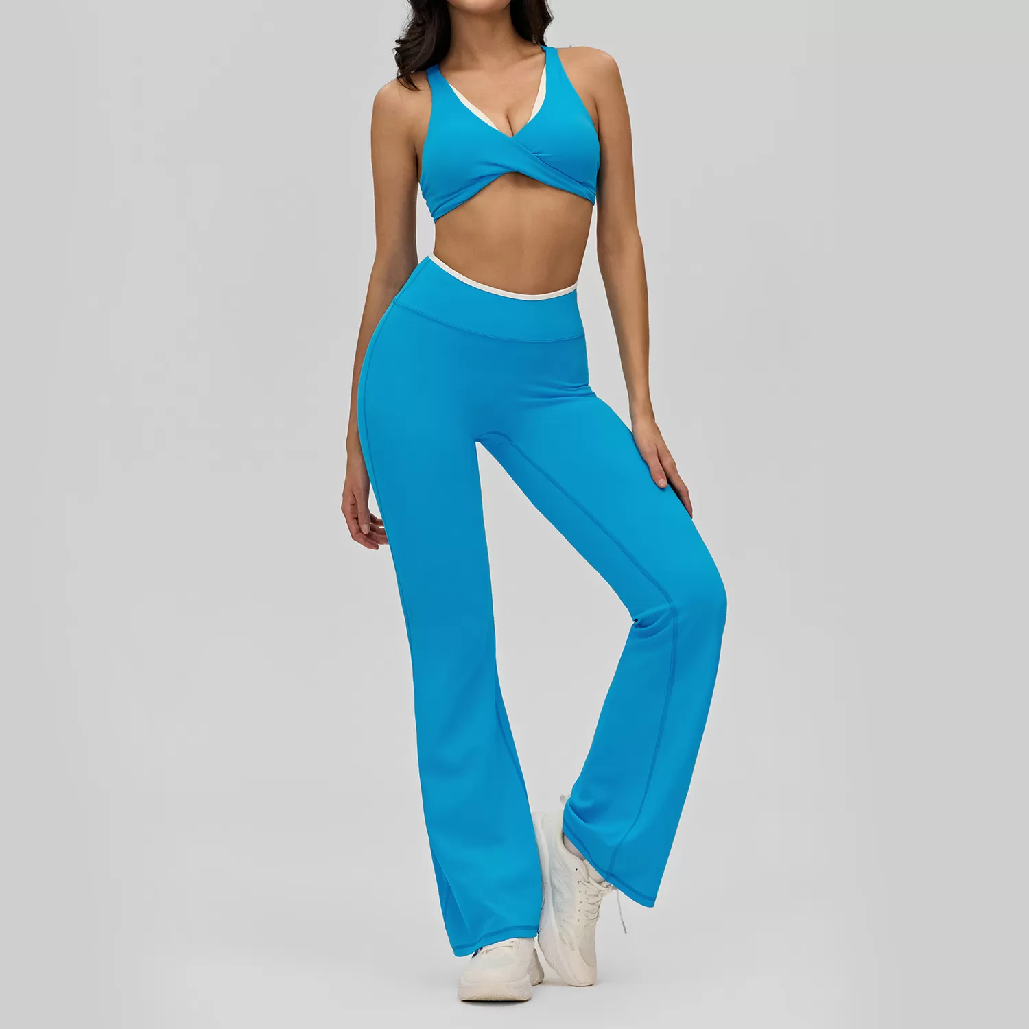 Conjuntos de 4 piezas de ropa deportiva, trajes de yoga, conjunto de chándal de entrenamiento, conjuntos con logotipo personalizado, conjuntos de fitness para gimnasio y entrenamiento al aire libre FGBDWB516190+516187+516188+516189