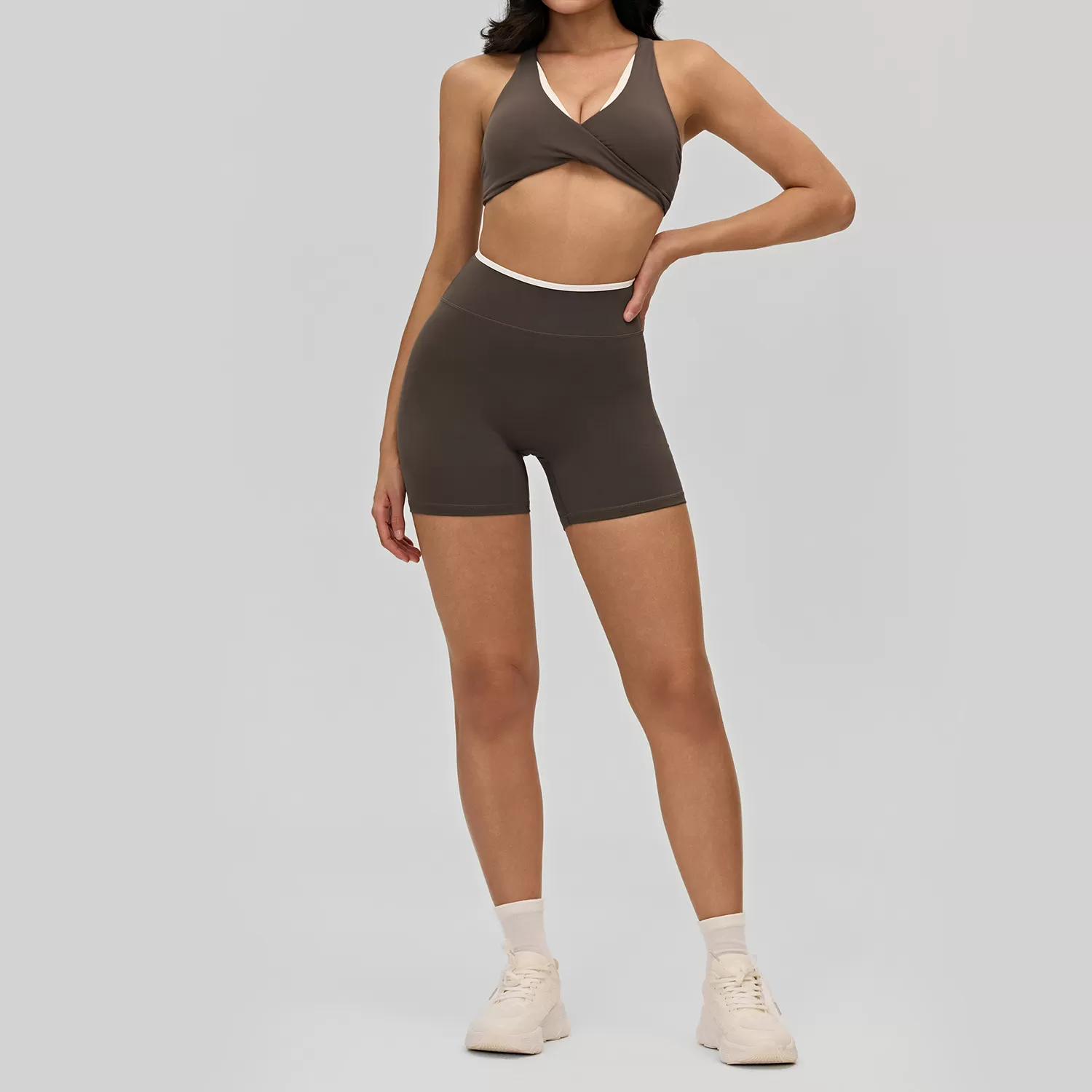 Conjuntos de 4 piezas de ropa deportiva, trajes de yoga, conjunto de chándal de entrenamiento, conjuntos con logotipo personalizado, conjuntos de fitness para gimnasio y entrenamiento al aire libre FGBDWB516190+516187+516188+516189