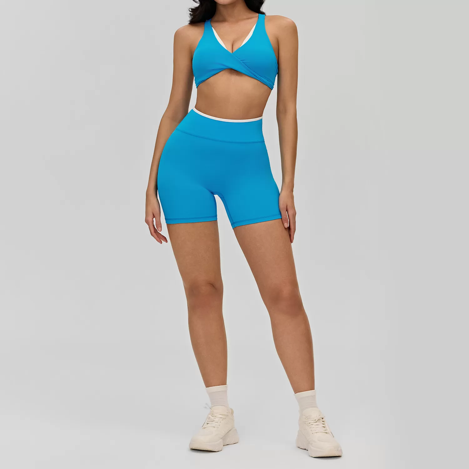 Conjuntos de 4 piezas de ropa deportiva, trajes de yoga, conjunto de chándal de entrenamiento, conjuntos con logotipo personalizado, conjuntos de fitness para gimnasio y entrenamiento al aire libre FGBDWB516190+516187+516188+516189