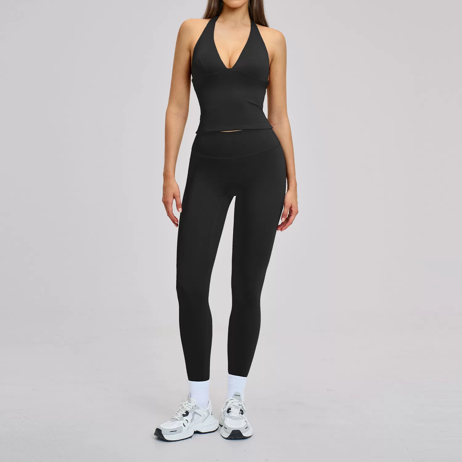 Conjunto de camiseta y leggings negros