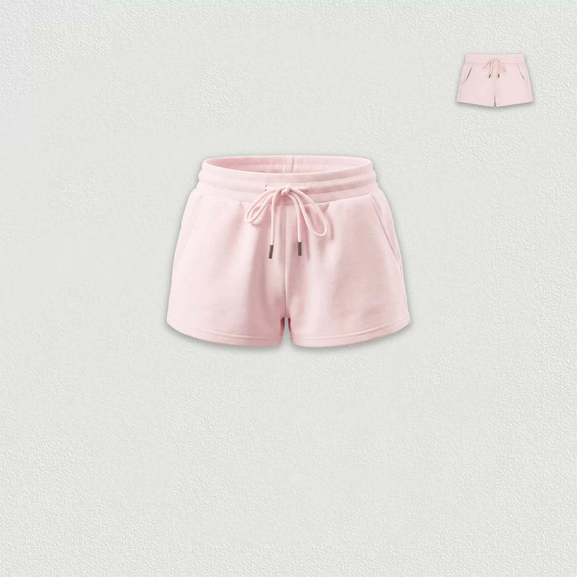 Conjunto de pantalones cortos casuales lisos para mujer, top de dos piezas y pantalones cortos con cordón, conjunto deportivo FGB26025#36035#